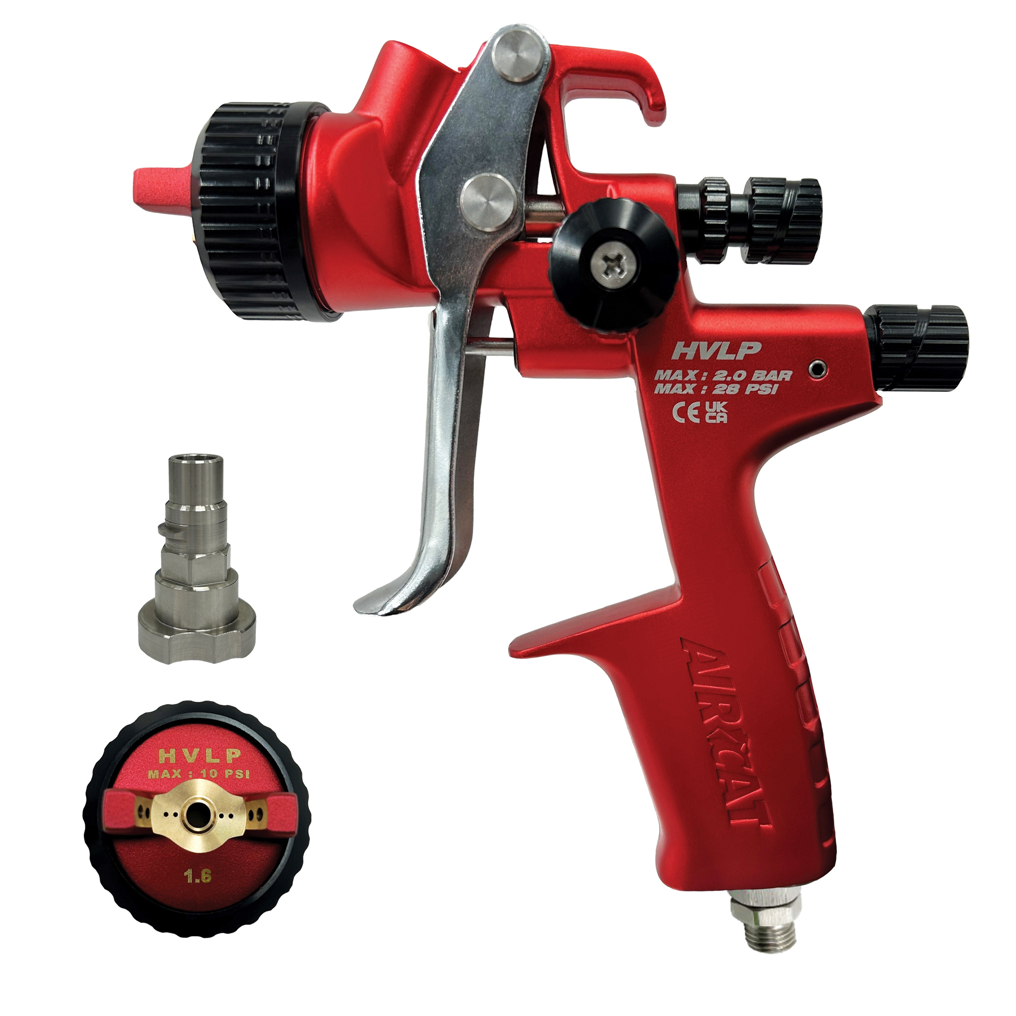AirCat, HVLP Gravity Feed Spray Gun - 1.6 mm, Air Inlet Size 1/4 in., Model# 6905