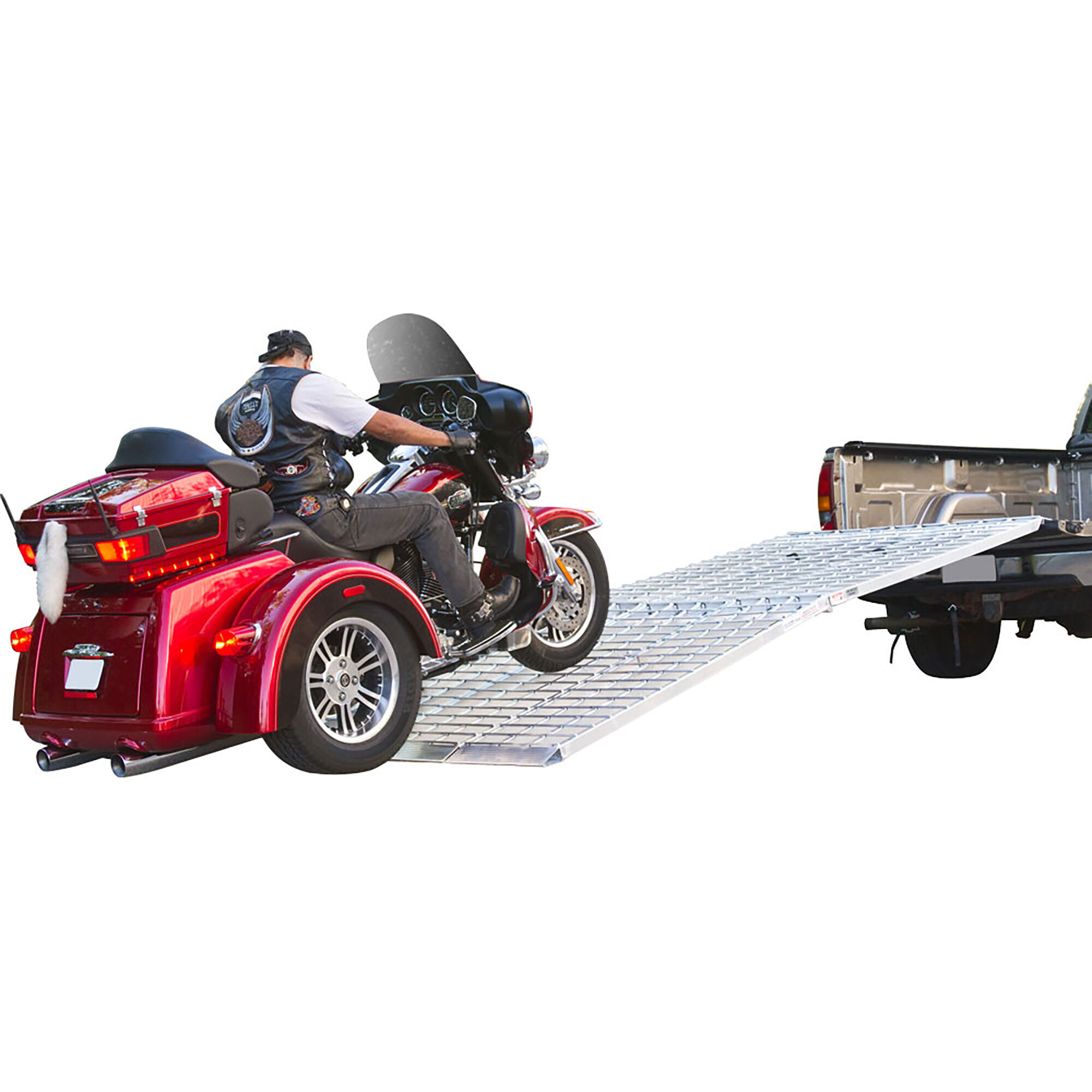 Black Widow, 12ft. L Aluminum Folding 3-Piece Trike and Motorcycle Ramp, Capacity 3000 lb, Model# MF3-14457