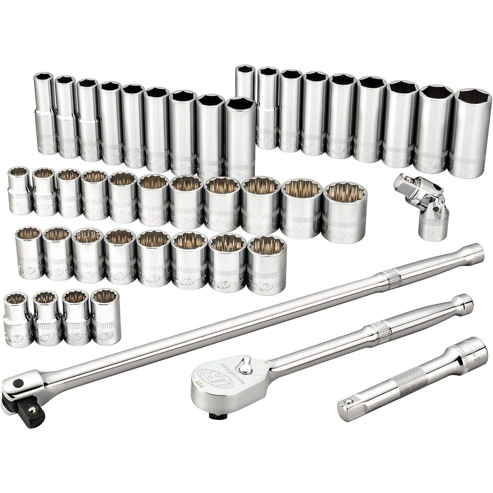 Ingersoll Rand 45-Pc. 1/2in.-Drive SAE/Metric Mechanics Tool Set, Model #752019