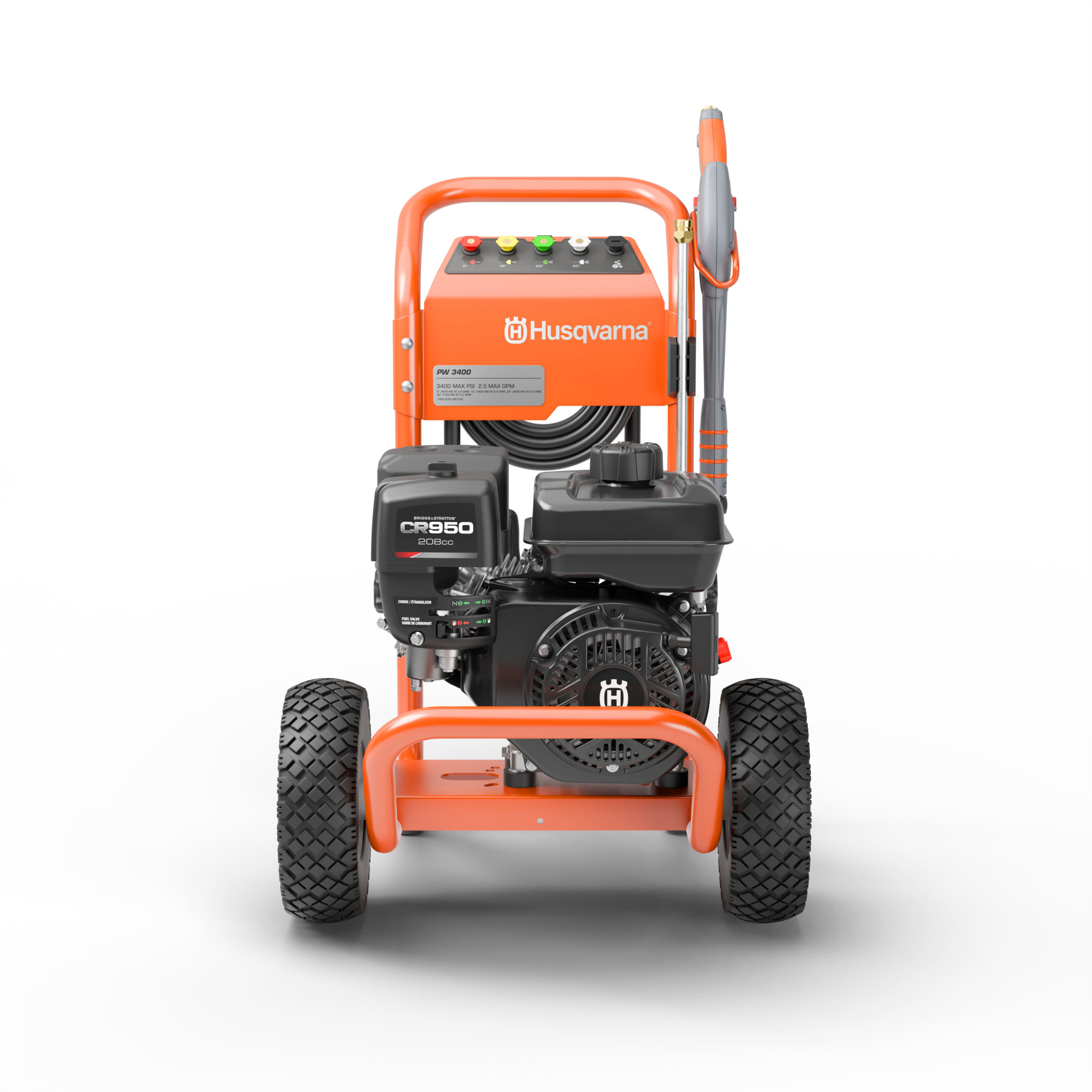 Husqvarna Gas Pressure Washer — 3300 PSI, Triplex Pump, Briggs & Stratton Engine, Model# 022016