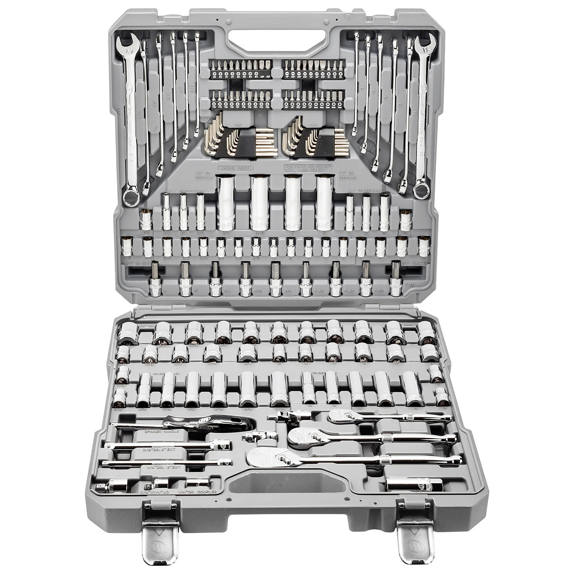 Ingersoll Rand SAE/Metric Master Mechanics Tool Set, 167 Pcs., Model ...