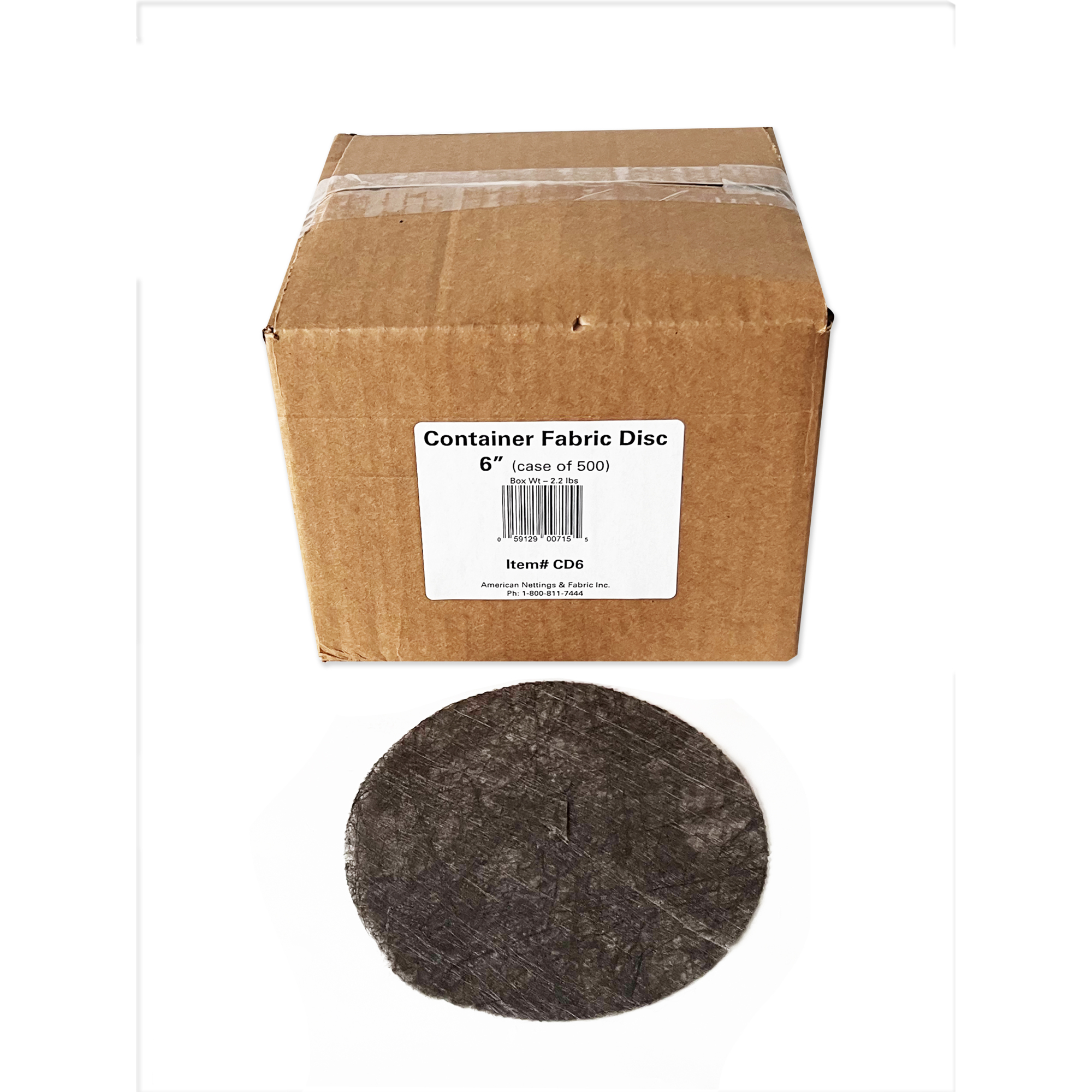 American Nettings & Fabric Planter Container Discs — 6in., Spun-Bonded Polyester, 500/Box, Model# CD6