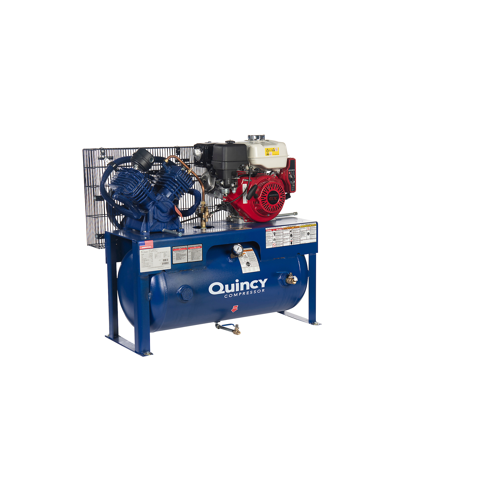 Quincy Compressor Air Compressor, 9-HP, 30 Gal., 2 Stage, Honda GX