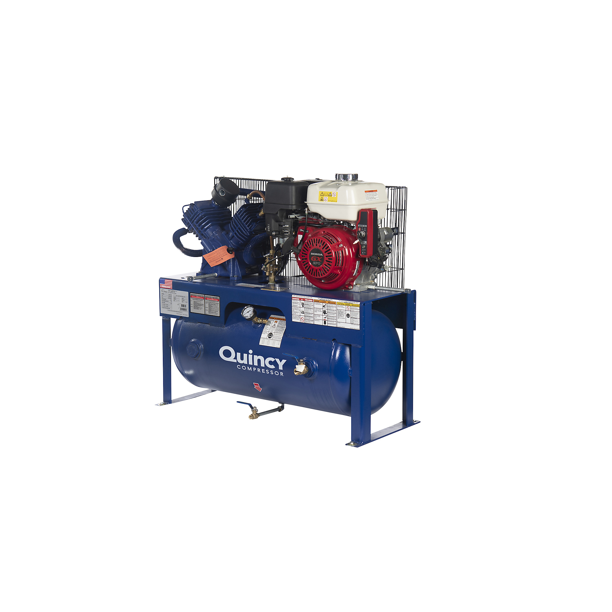 Quincy Compressor Air Compressor, 9-HP, 30 Gal., 2 Stage, Honda GX