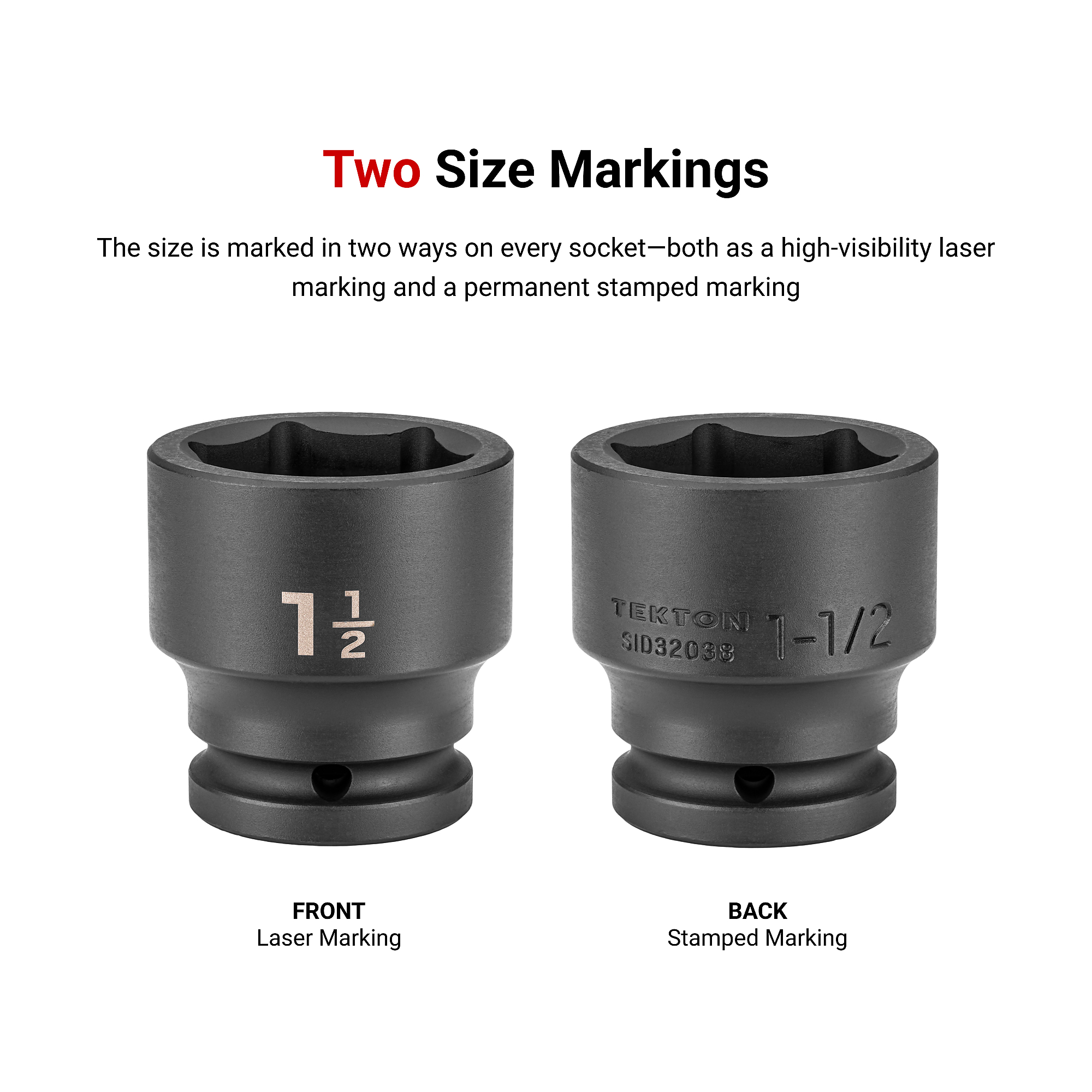 TEKTON 3/4 Inch Drive Shallow 6-Point Impact Socket Set with Case, 36 ...