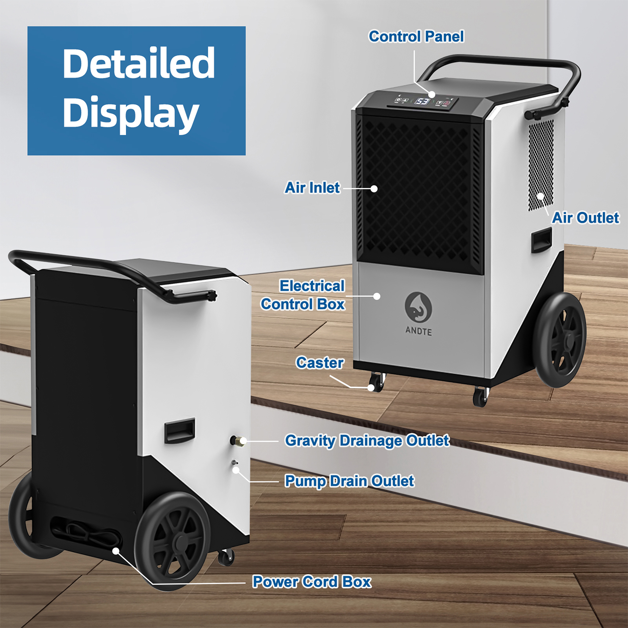 DAMNGOOD　D.G.F 60 pt. 4500 sq. ft. Dehumidifier with Large Bucket for Home