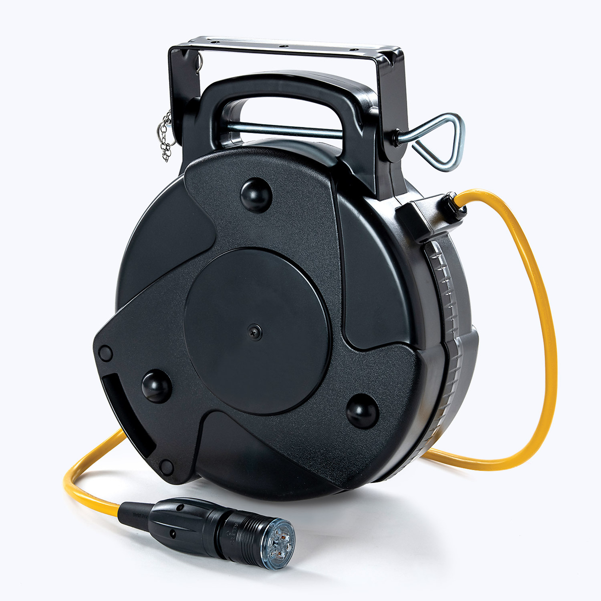 Saftlite by General Manufacturing Inc.: Power Supply Reel - 40ft., 12/3 SJTW-A Cord, 15 Amp Capacity, Saf-T-Lok Outlet, Model # 22003011
