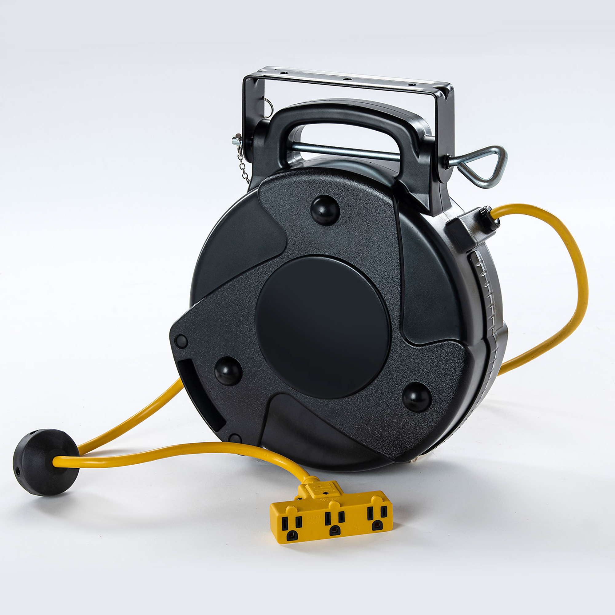 Saftlite by General Manufacturing Inc.: Power Supply Reel - 40ft. 12/3 Cord, Triple Outlet, 15 Amp Capacity, Circuit Breaker, Model # 22003000