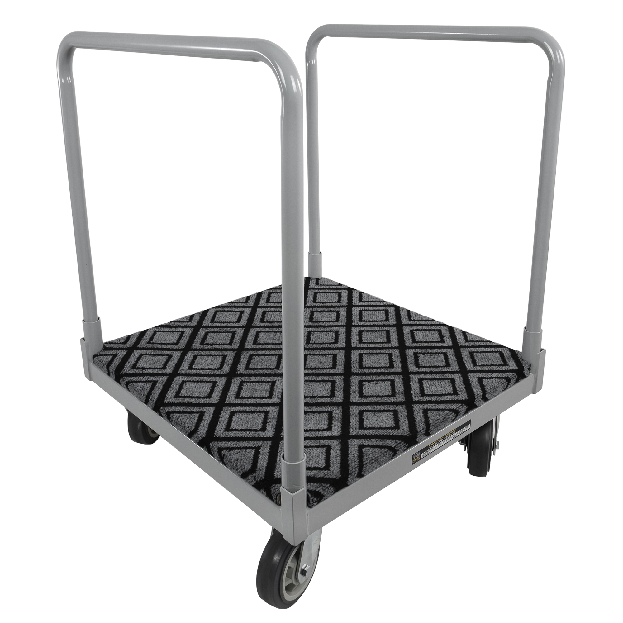 Monster Trucks Heavy-Duty 4-Wheel Steel Cart — Carpeted Deck, Side
