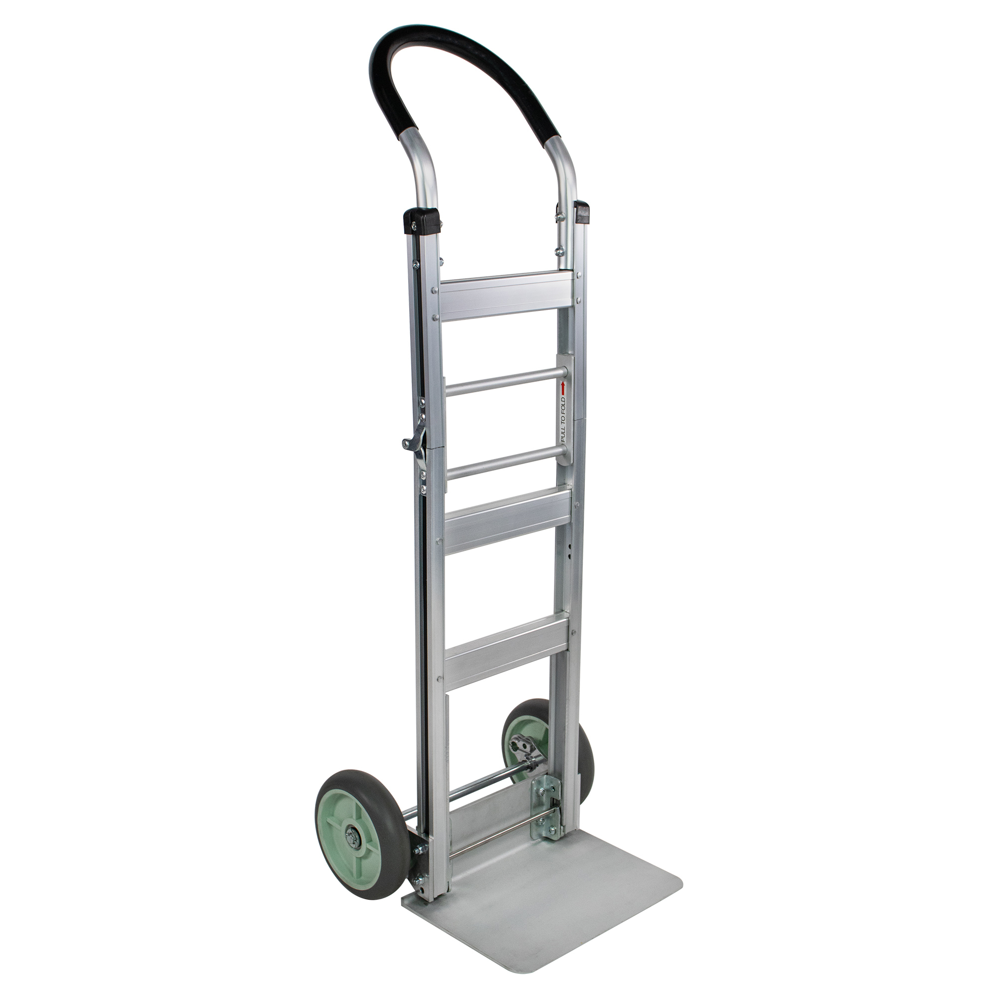 Monster Trucks Foldable Aluminum Hand Truck — 600-Lb. Capacity, Solid TPR Tires, Ergonomic Handle, Model# HT99615