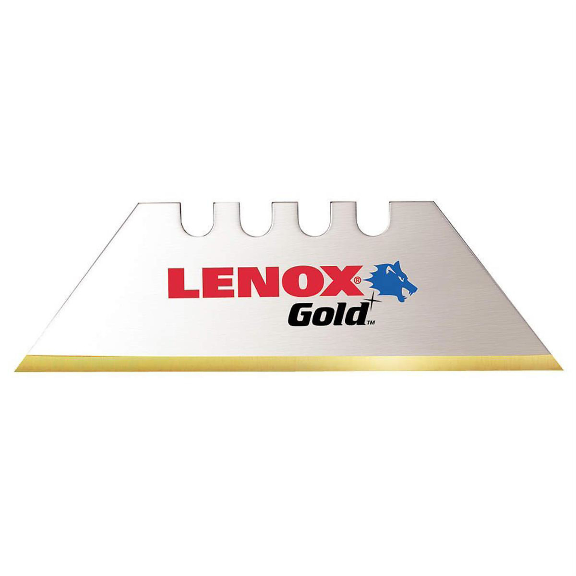 Lenox Utility Knife Blades — Bi-Metal, Gold Edge, Titanium Coating, Shatterproof, 4-Notch Design, Model# LEX20350