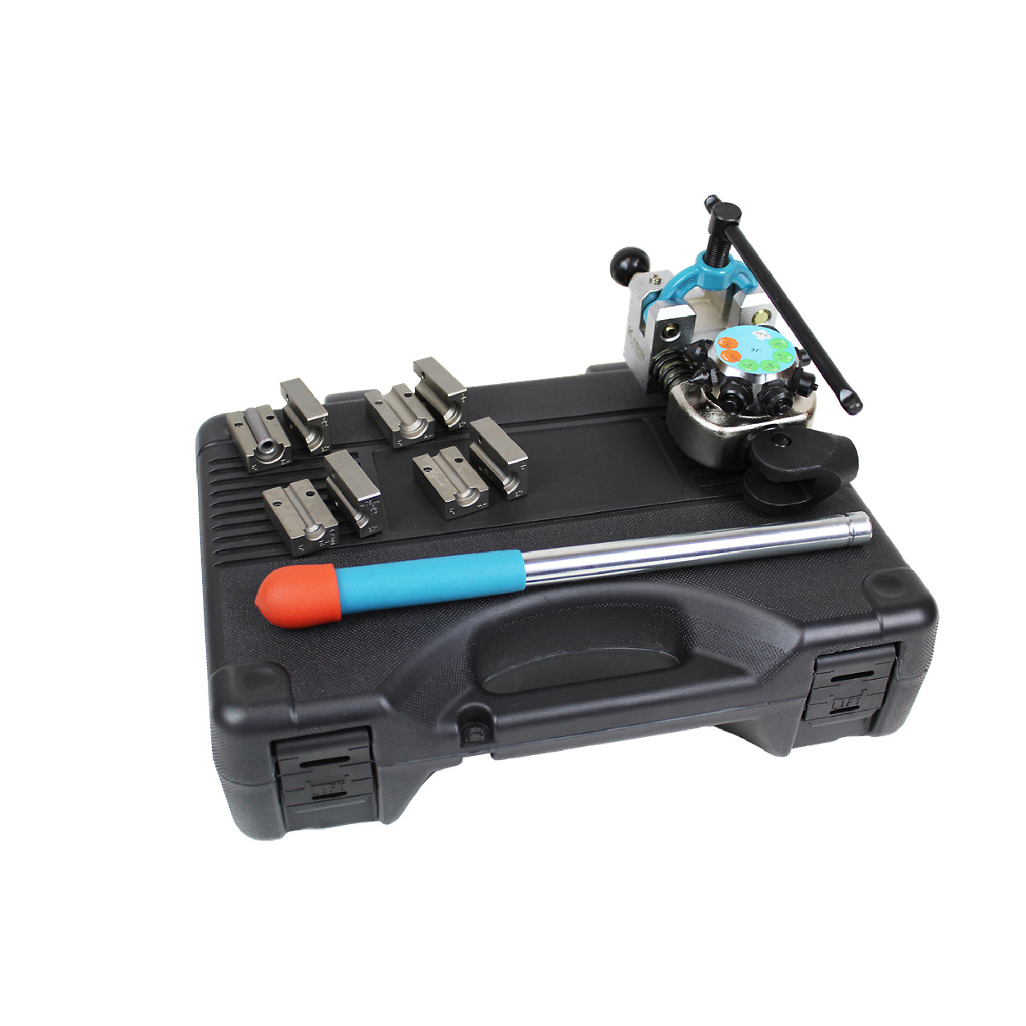 K-Tool International Professional Flaring Tool and Dies Set — 37 Degree, 3/16in., 1/4in., 5/16in., 3/8in. Tubing, Model# KTI70084