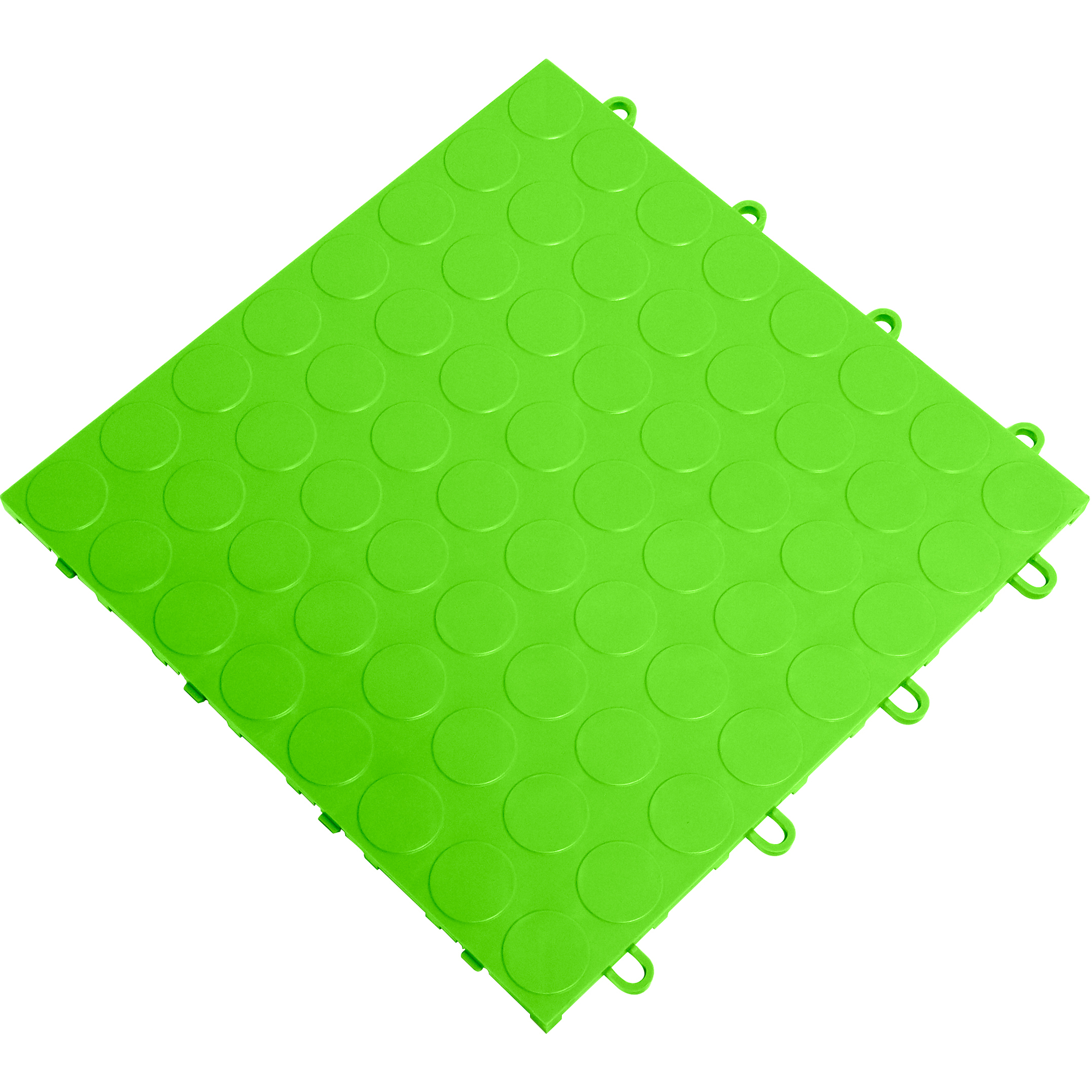 RaceDeck Garage Floors CircleTrac Garage Floor Tiles — 12in. x 12in. x 0.5in., Slip-Resistant, Sublime, 24-Pack, Model# CIR24LIME