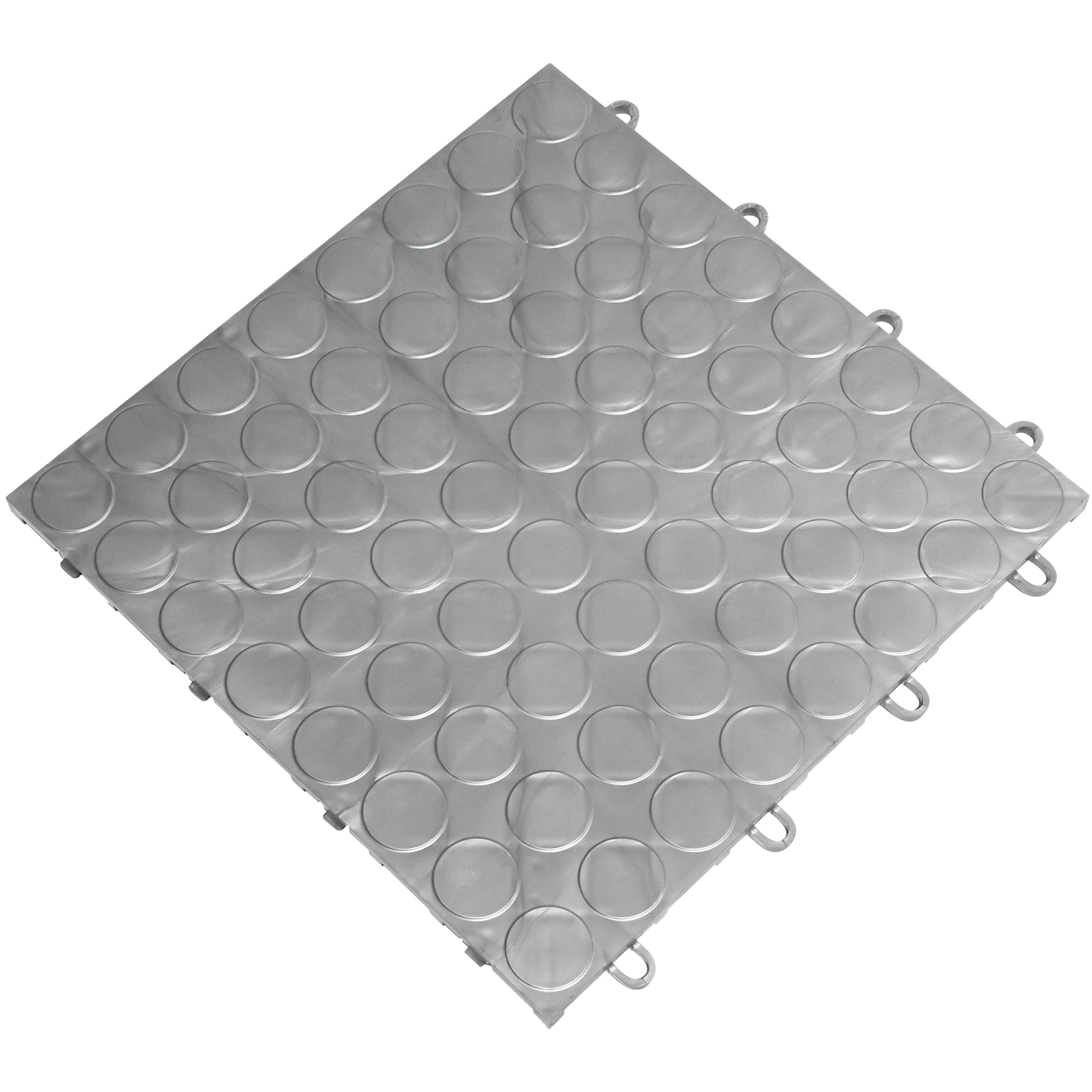 RaceDeck CircleTrac Garage Floor Tiles — 12in. x 12in. x 0.5in., Alloy, Slip-Resistant, 24-Pack, Model# CIR24ALLY