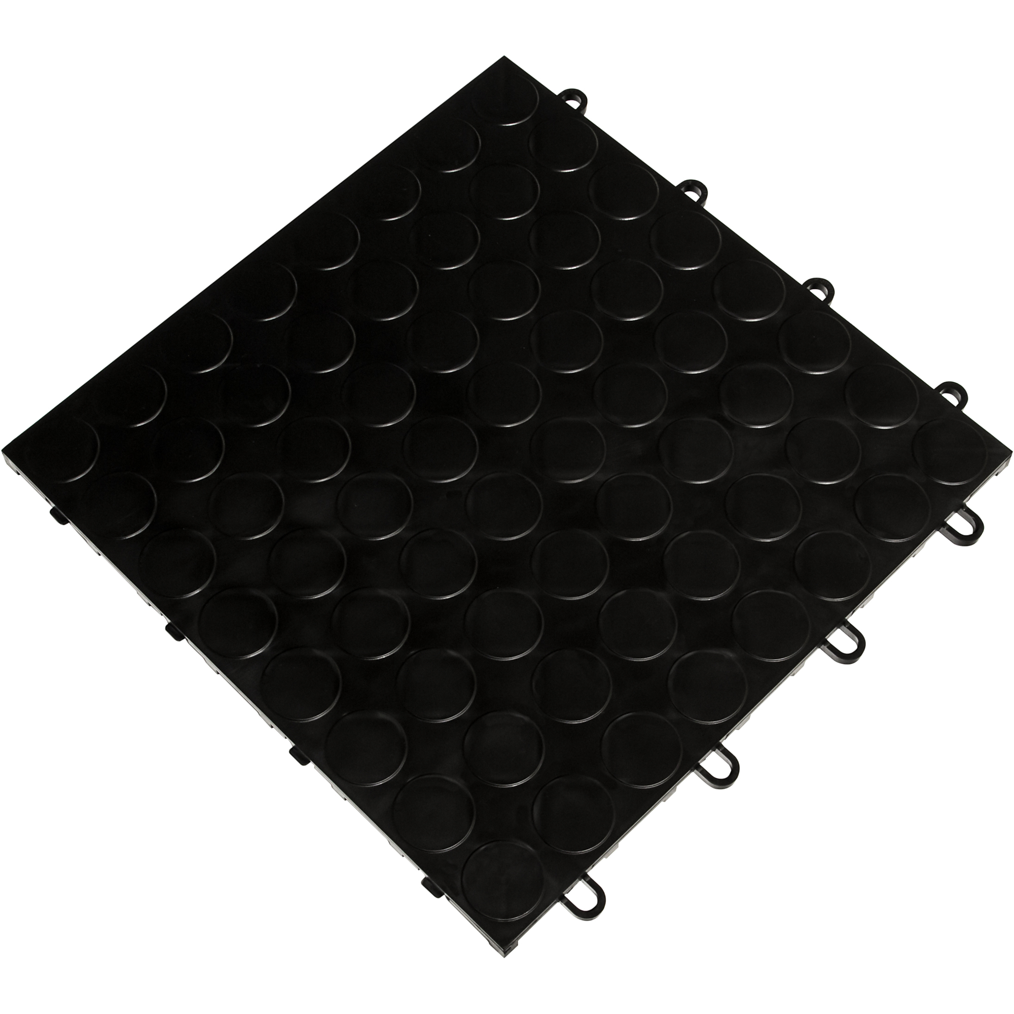 RaceDeck CircleTrac Garage Floor Tiles — 12in. x 12in. x 0.5in., Slip-Resistant, Black, 24-Pack, Model# CIR24BLAK