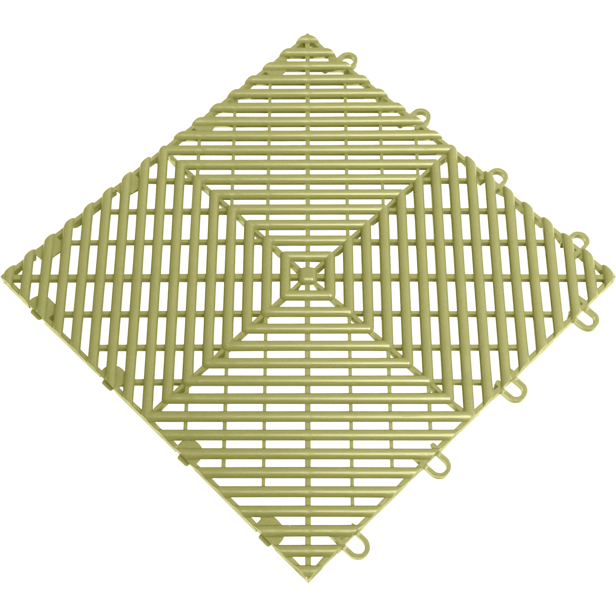 RaceDeck Free-Flow Garage Floor Tiles — 12in. x 12in. x 0.5in., Self-Draining, Green Light, 24-Pack, Model# FF24GNLT