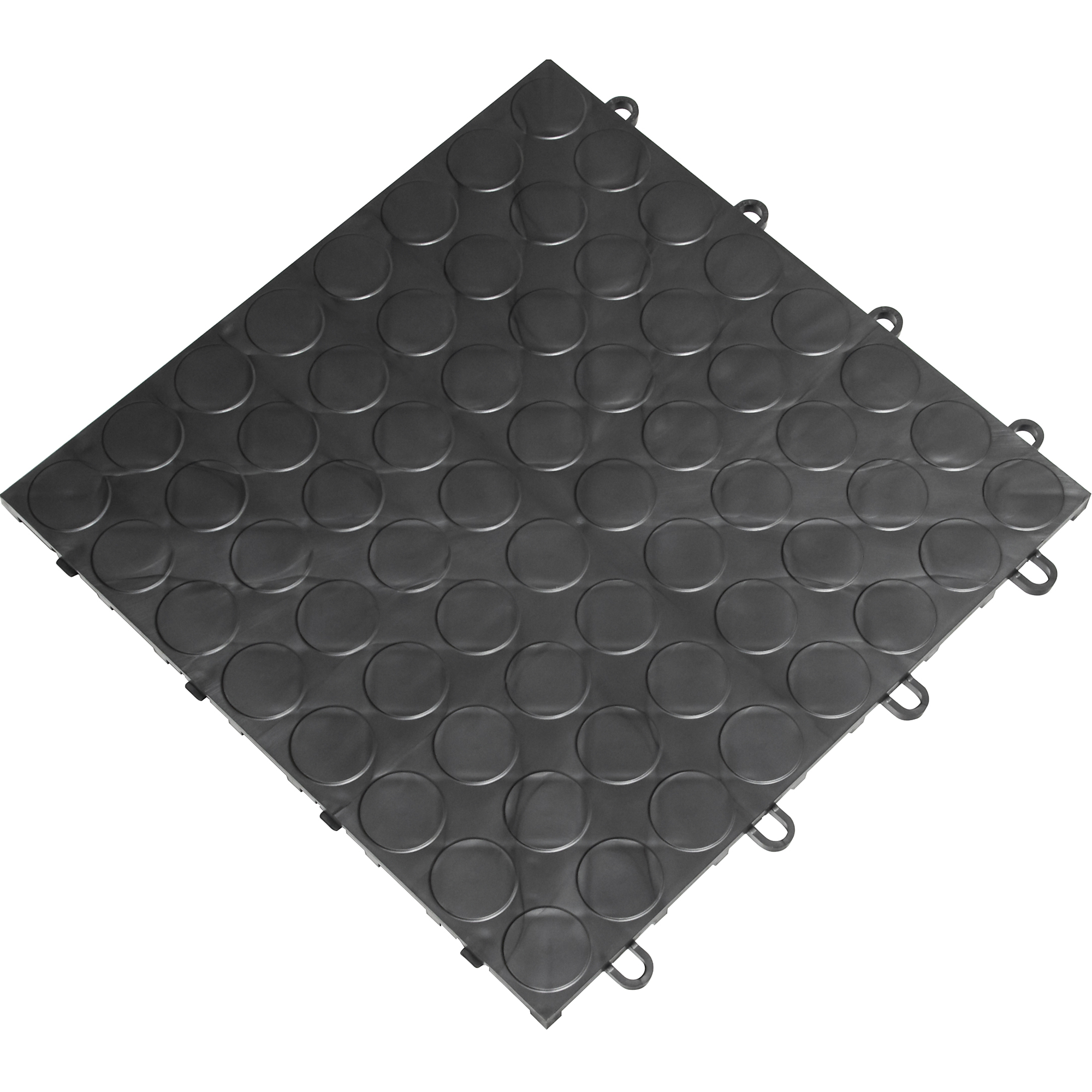 RaceDeck Garage Floors CircleTrac Garage Floor Tiles — 12in. x 12in. x 0.5in., Black, 24-Pack, 24 Sq. Ft., Model# CIR24GRPH
