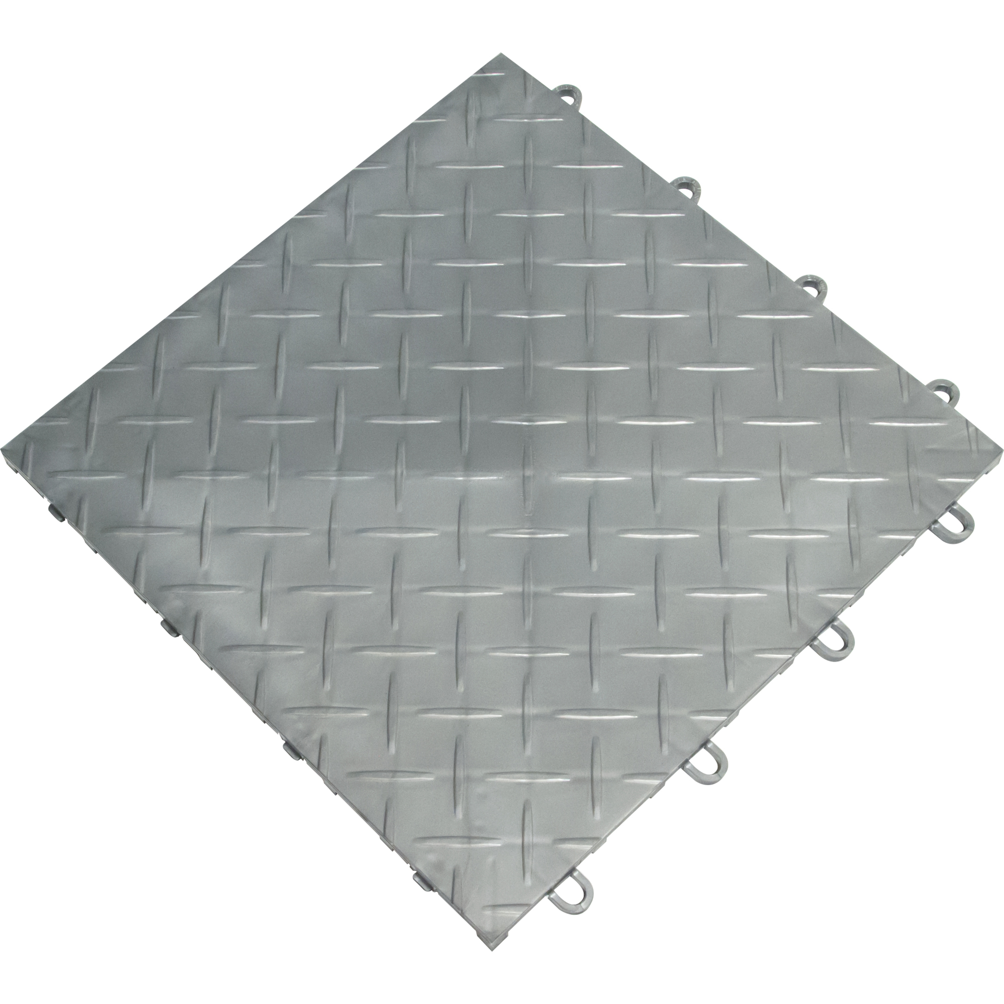 RaceDeck Garage Floors Diamond Garage Floor Tiles — 12in. x 12in. x 0.5in., Alloy, 24-Pack, Model# RD24ALLY