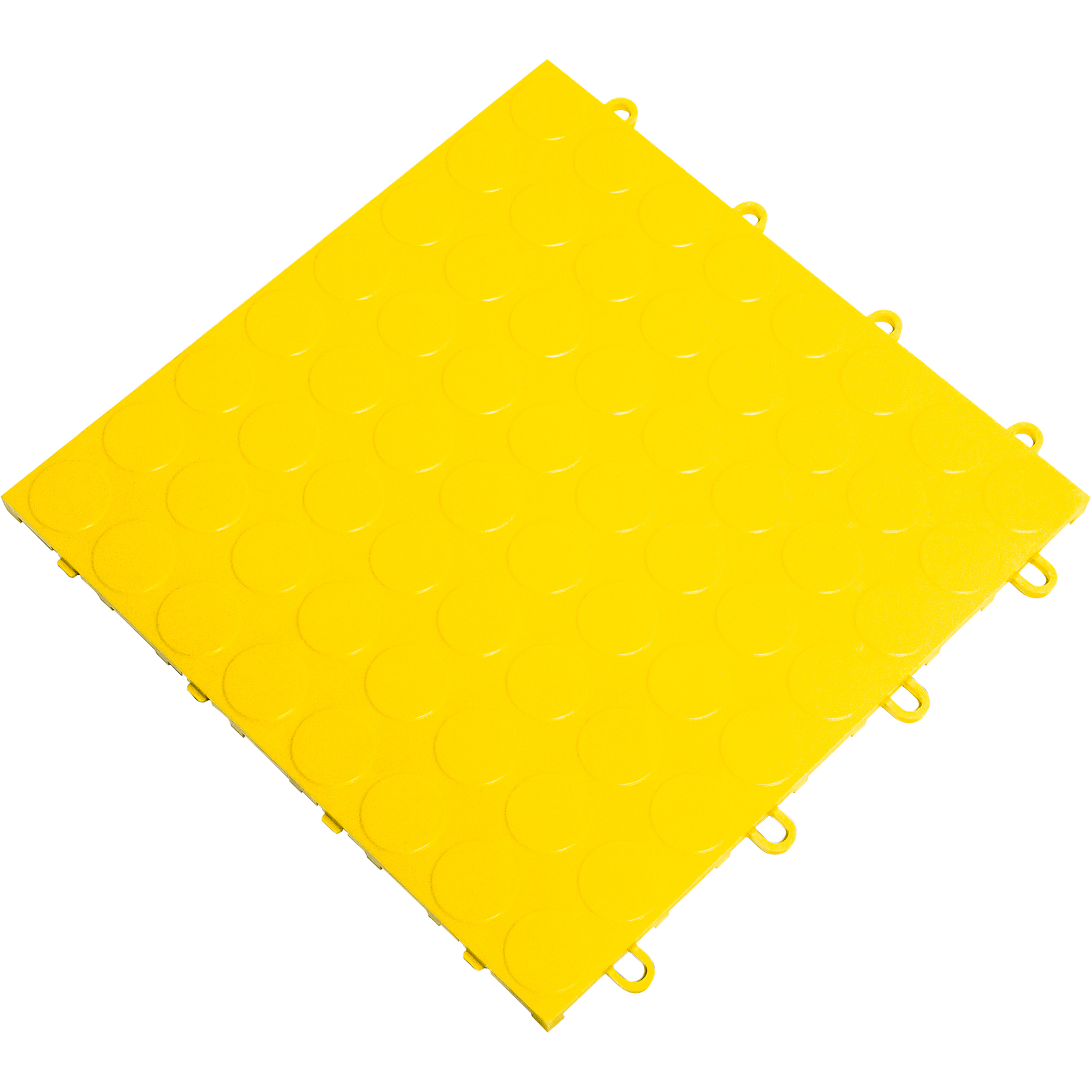 RaceDeck CircleTrac Garage Floor Tiles — 12in. x 12in. x 0.5in., Yellow, Slip-Resistant, 24-Pack, Model# CIR24YELL