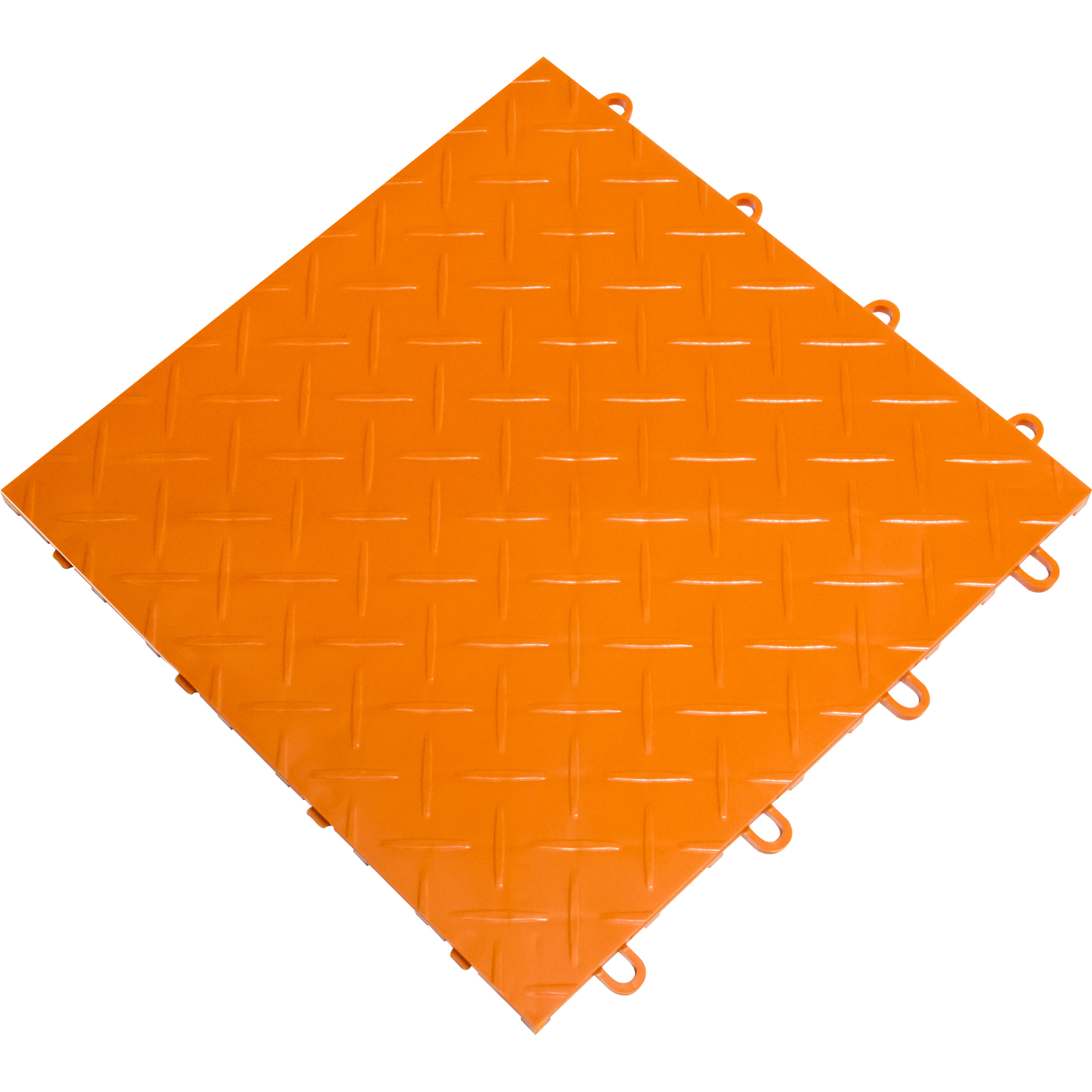 RaceDeck Diamond Garage Floor Tiles — 12in. x 12in. x 0.5in., 48-Pack, 48 Sq. Ft. Coverage, Orange, Model# RD48ORNG