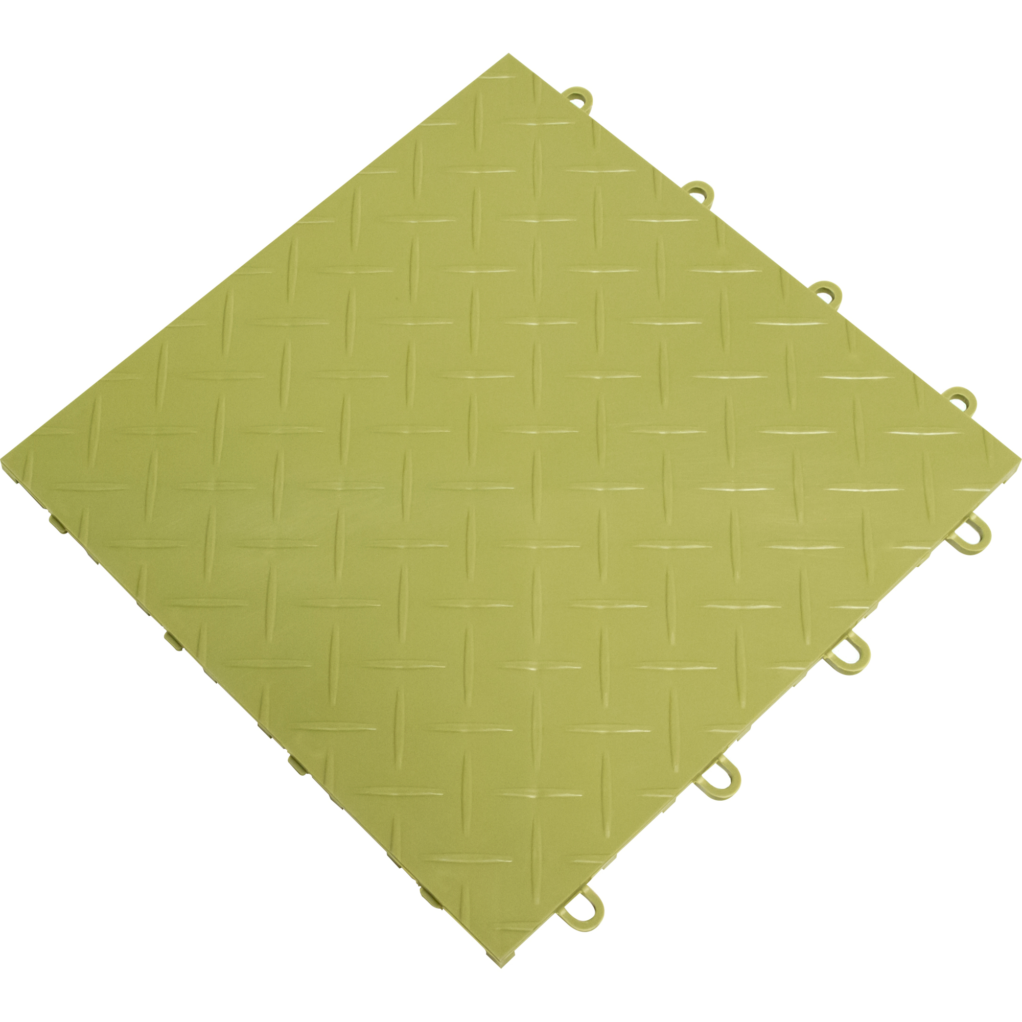 RaceDeck Garage Floor Tiles — 12in. x 12in. x 0.5in., Diamond Pattern, Green Light, 48-Pack, Model# RD48GNLT