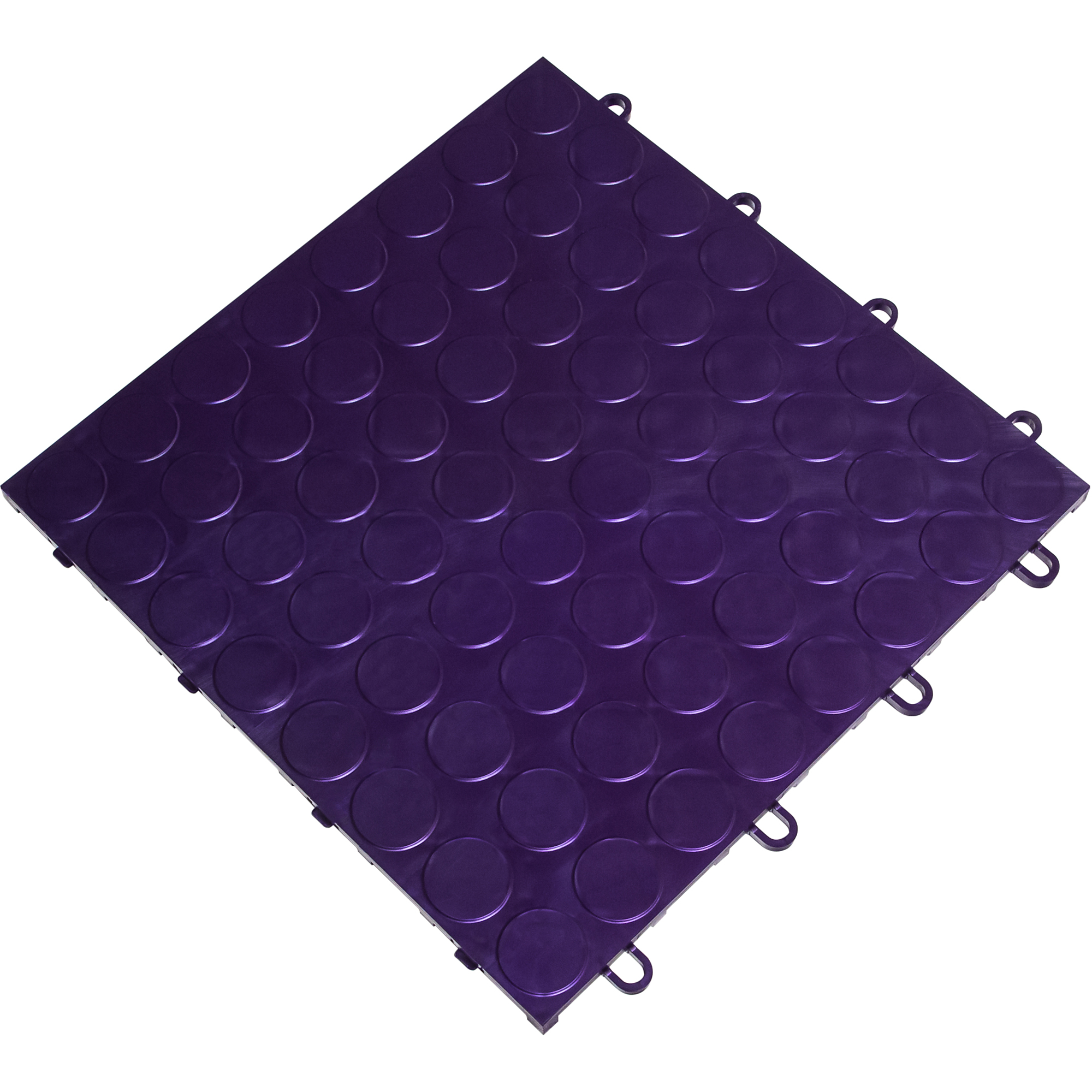 RaceDeck CircleTrac Garage Floor Tiles — 12in. x 12in. x 0.5in., Royal Purple, 48-Pack, Slip-Resistant, Model# CIR48PURP