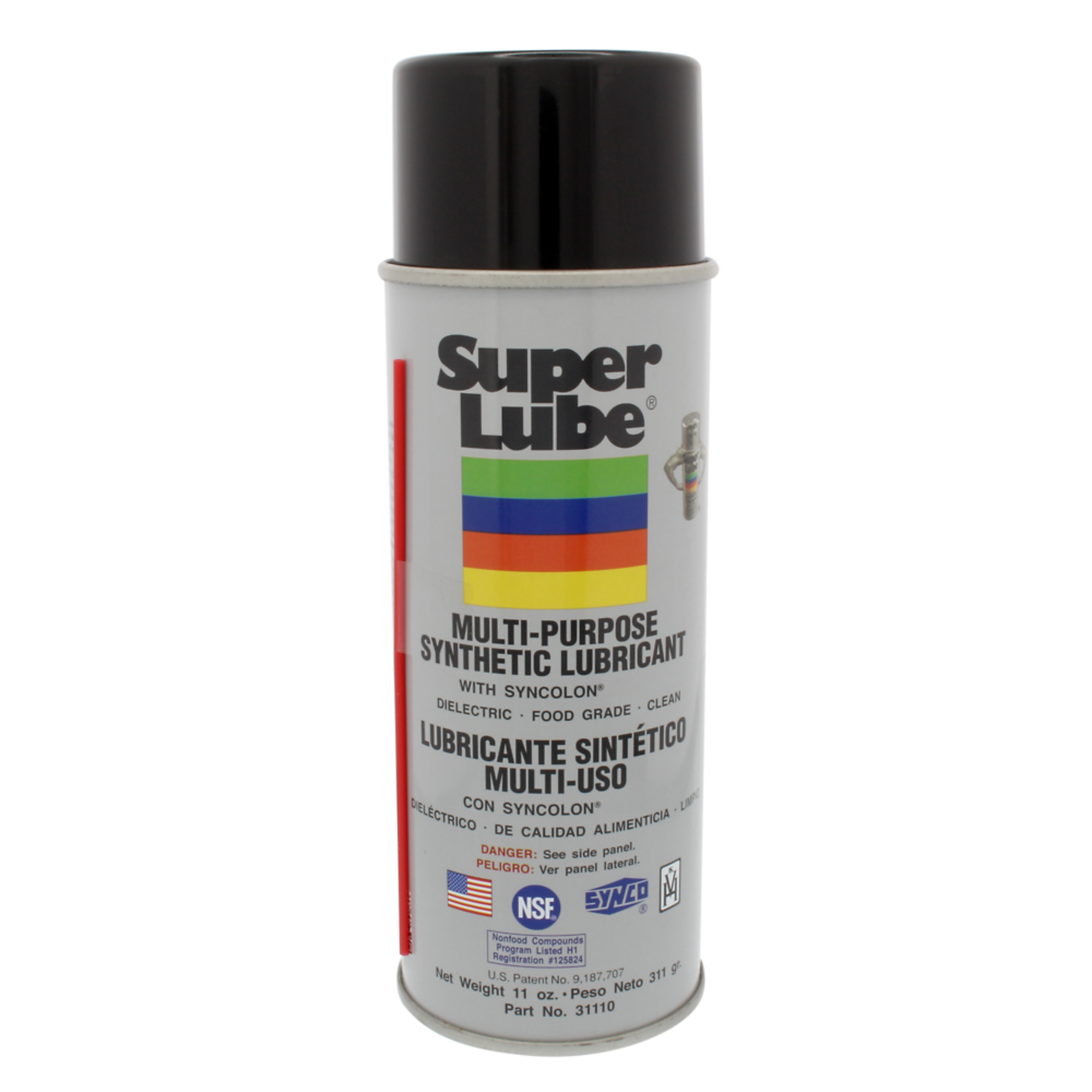Super Lube Synthetic Lubricant Aerosol with PTFE, 11-Oz. Can, Multipurpose Grease Spray, NSF H1 Food Grade, Model# 31110