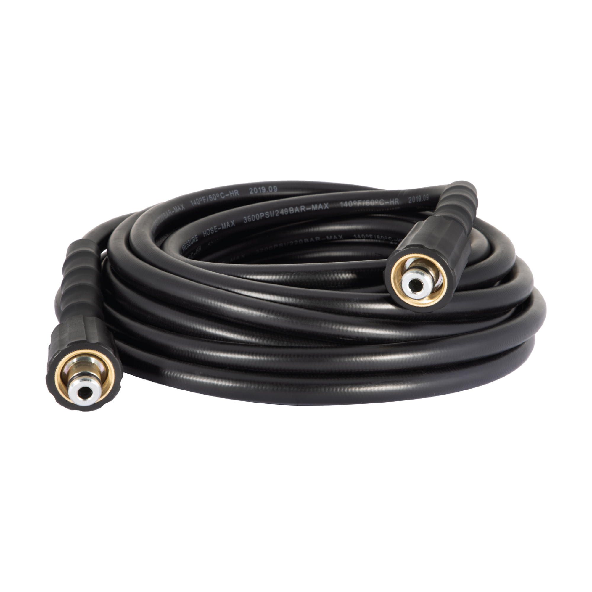 BE Power Equipment Pressure Washer 25ft. x 1/4in. Hose with M22 Fittings, 3600 PSI, Black