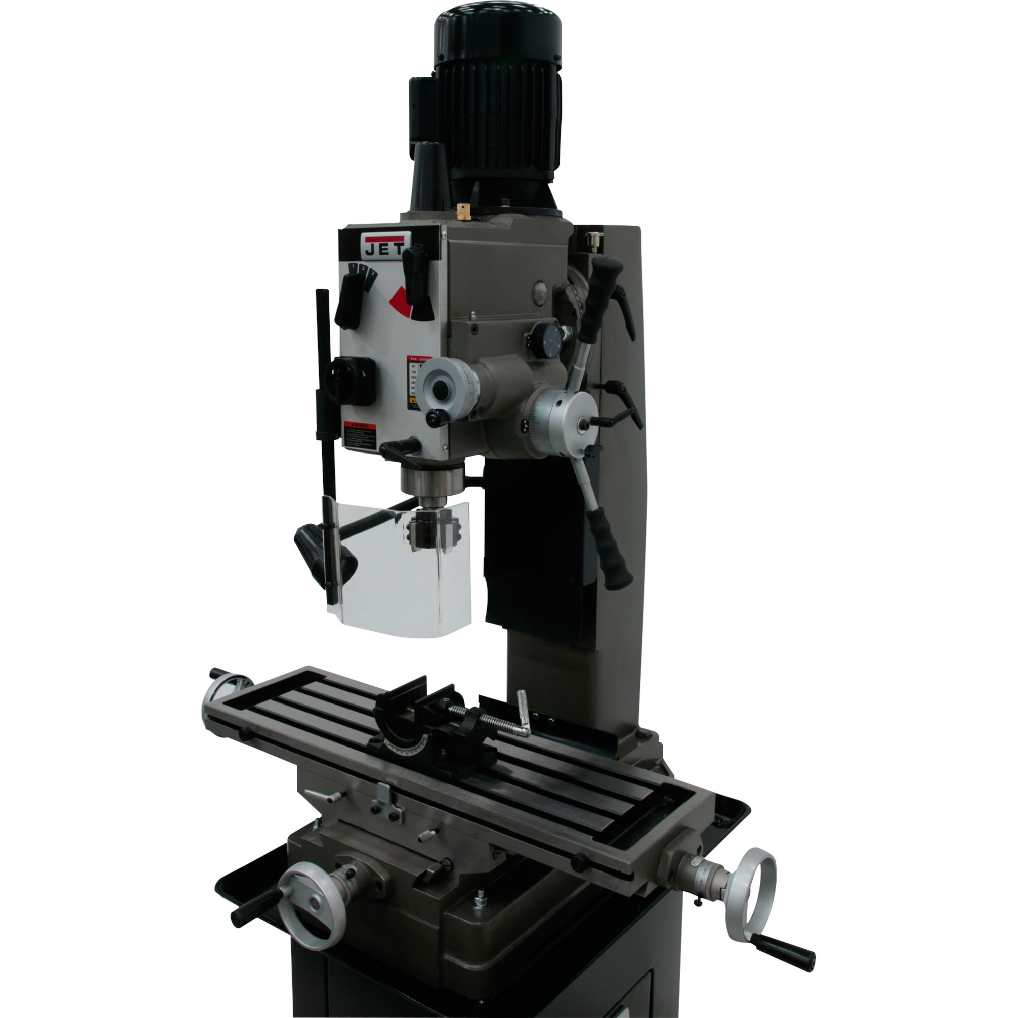 JET Variable Speed Geared Head Square Column Mill/Drill — 1 1/2 HP, 115