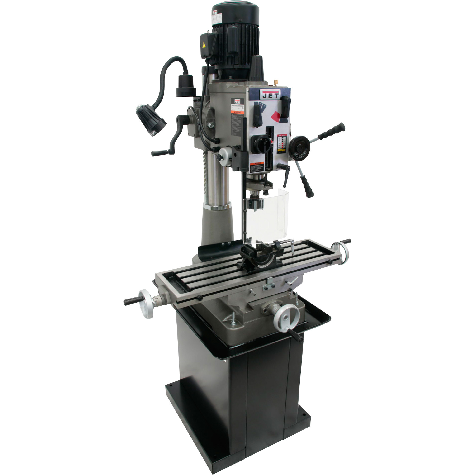 JET Geared Head Mill/Drill with Newall DP 500 2-Axis DRO, 1 1/2 HP, 115/230V, Model# JMD-40GH