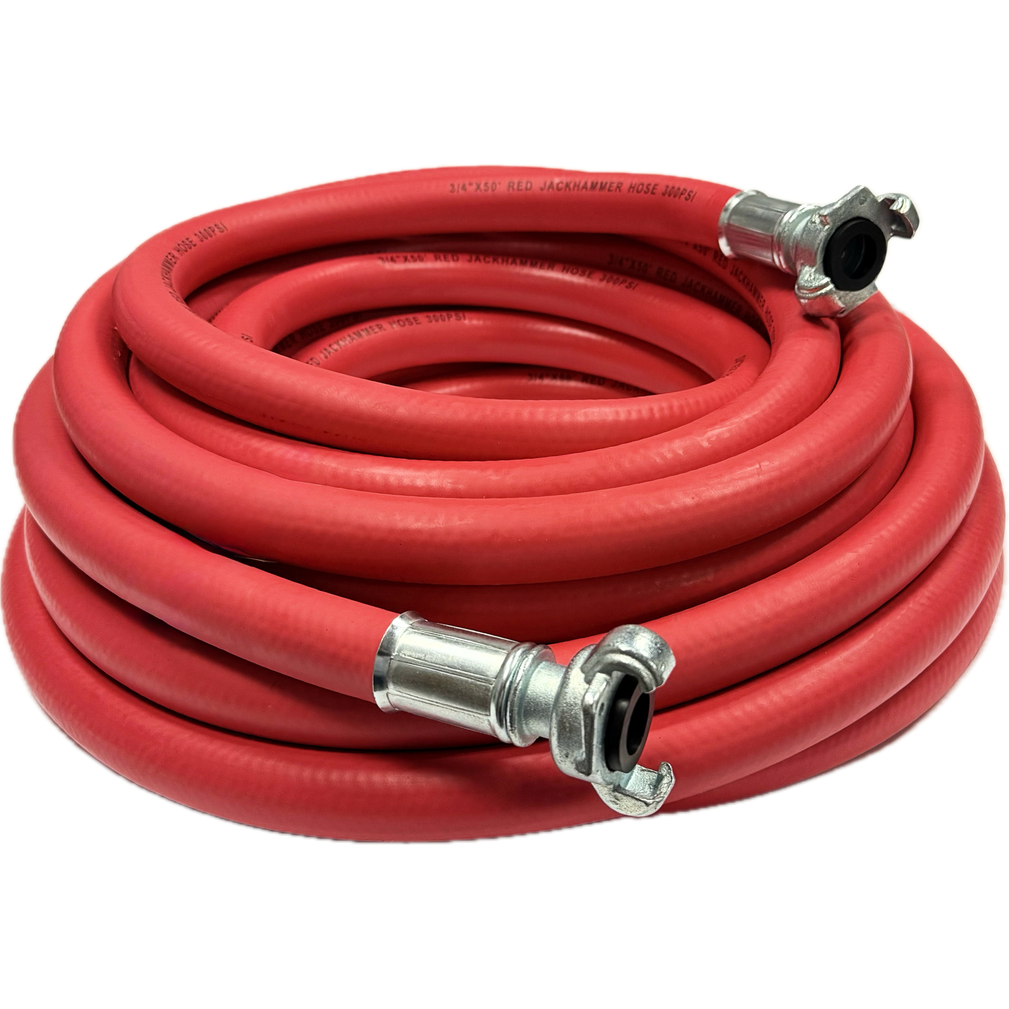 Capital Rubber Jackhammer Hose Assembly — 3/4in. x 50ft., 300 PSI, Red, Universal 2-Lug Fittings, Model# 1502-75X50R-IMP