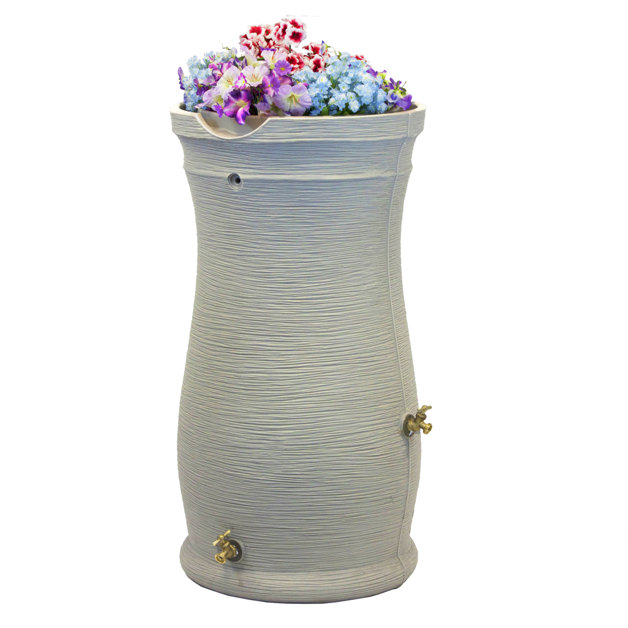 Good Ideas Impressions Capri Rain Saver Barrel — 50 Gallon, Sandstone, Integrated Overflow Channel, Model# IM-CAP050-SAN