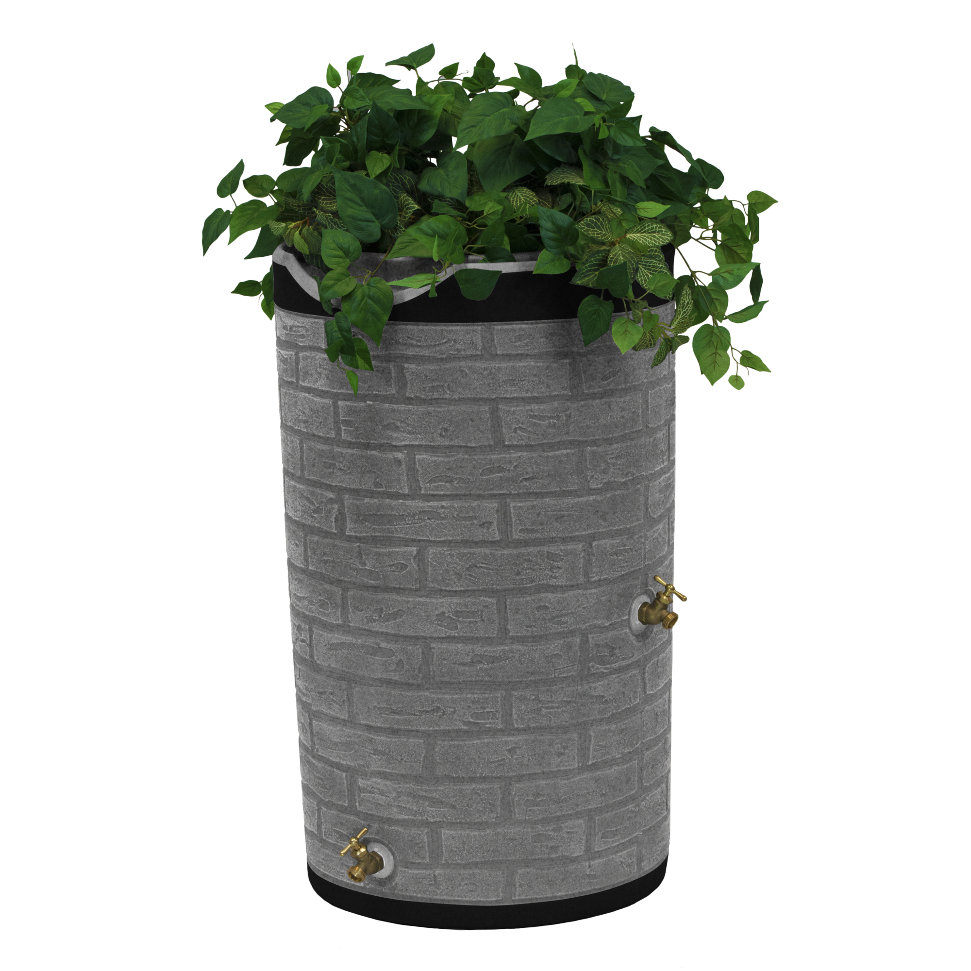Good Ideas Impressions Downton Rain Saver Barrel — 50-Gallon, Darkened Ribs, Light Granite, Model# IMP-D50-DR-LIG