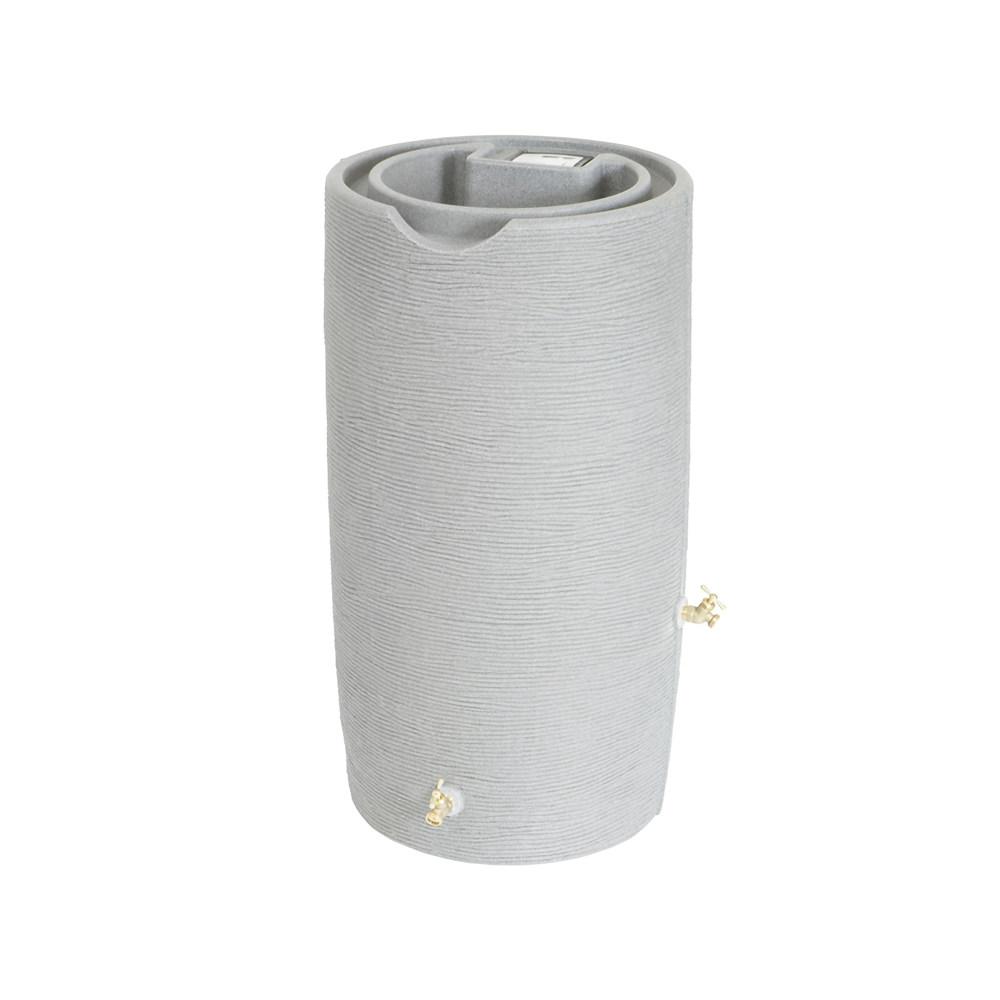 Good Ideas Impressions Stone Rain Saver Barrel — 65 Gallon, Light Granite, Dual Spigots, Model# IMP-STONE65-LIG