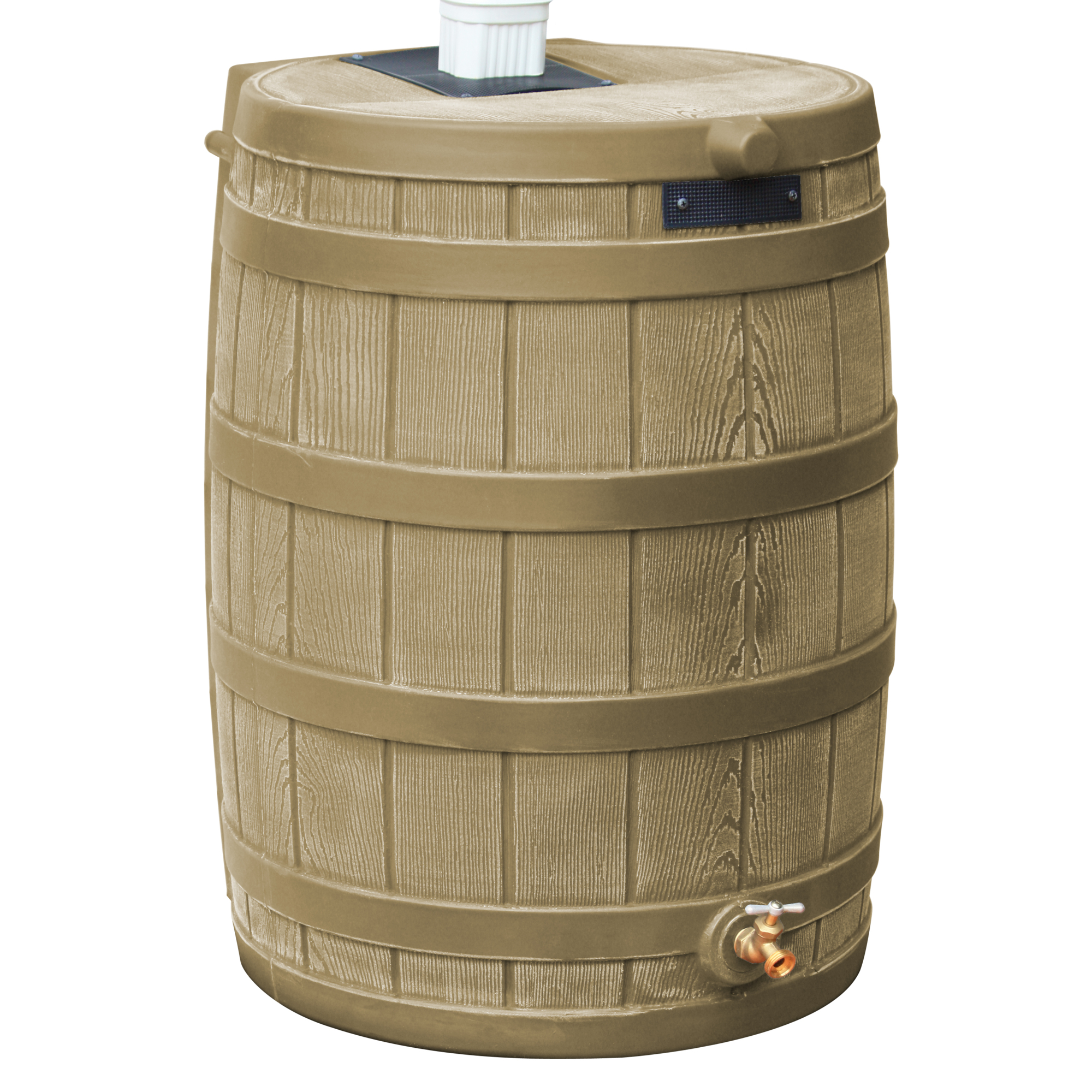 Good Ideas Rain Wizard Rain Barrel — 40 Gallons, Khaki, Faux Oak Design, Model# RW40-KHA