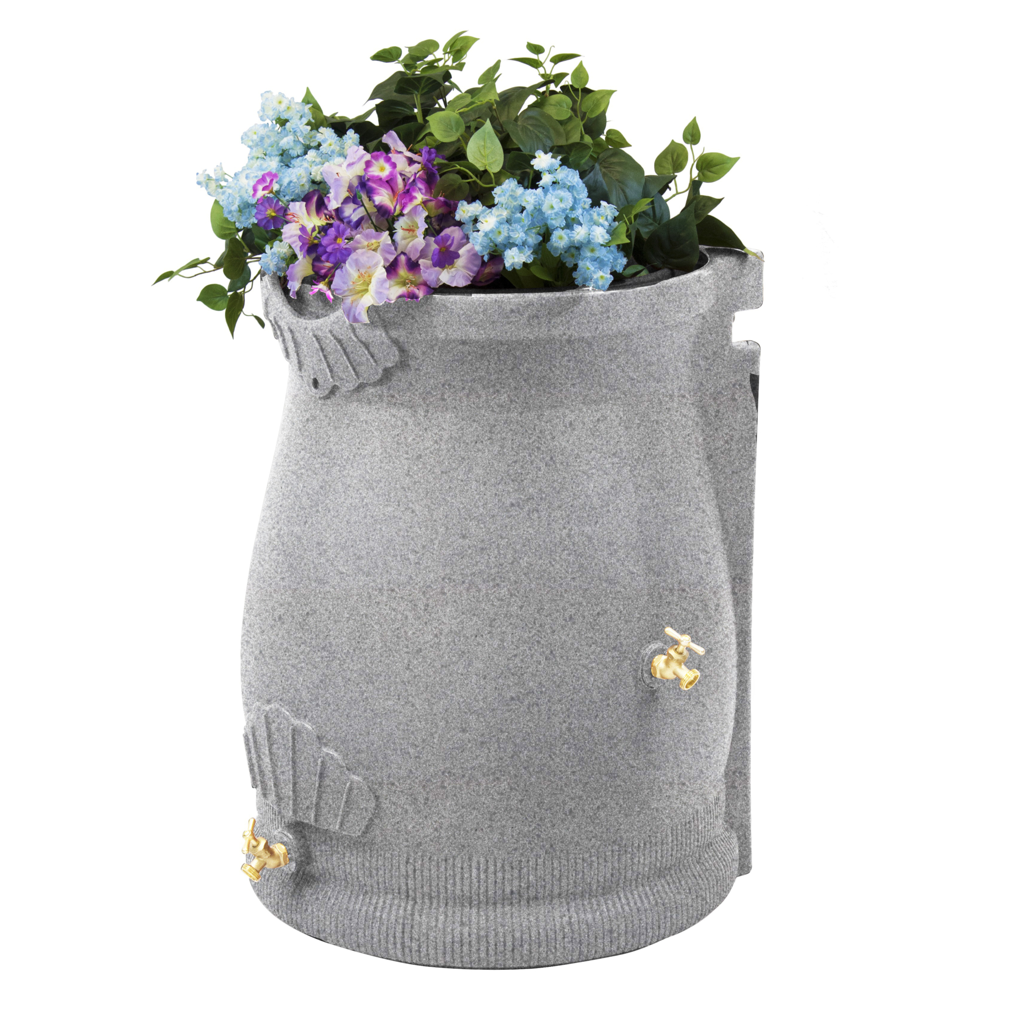 Good Ideas Rain Wizard Urn Rain Barrel — 50 Gallon, Light Granite, Plastic Resin, BPA-Free, Model# RWURN50-LIG