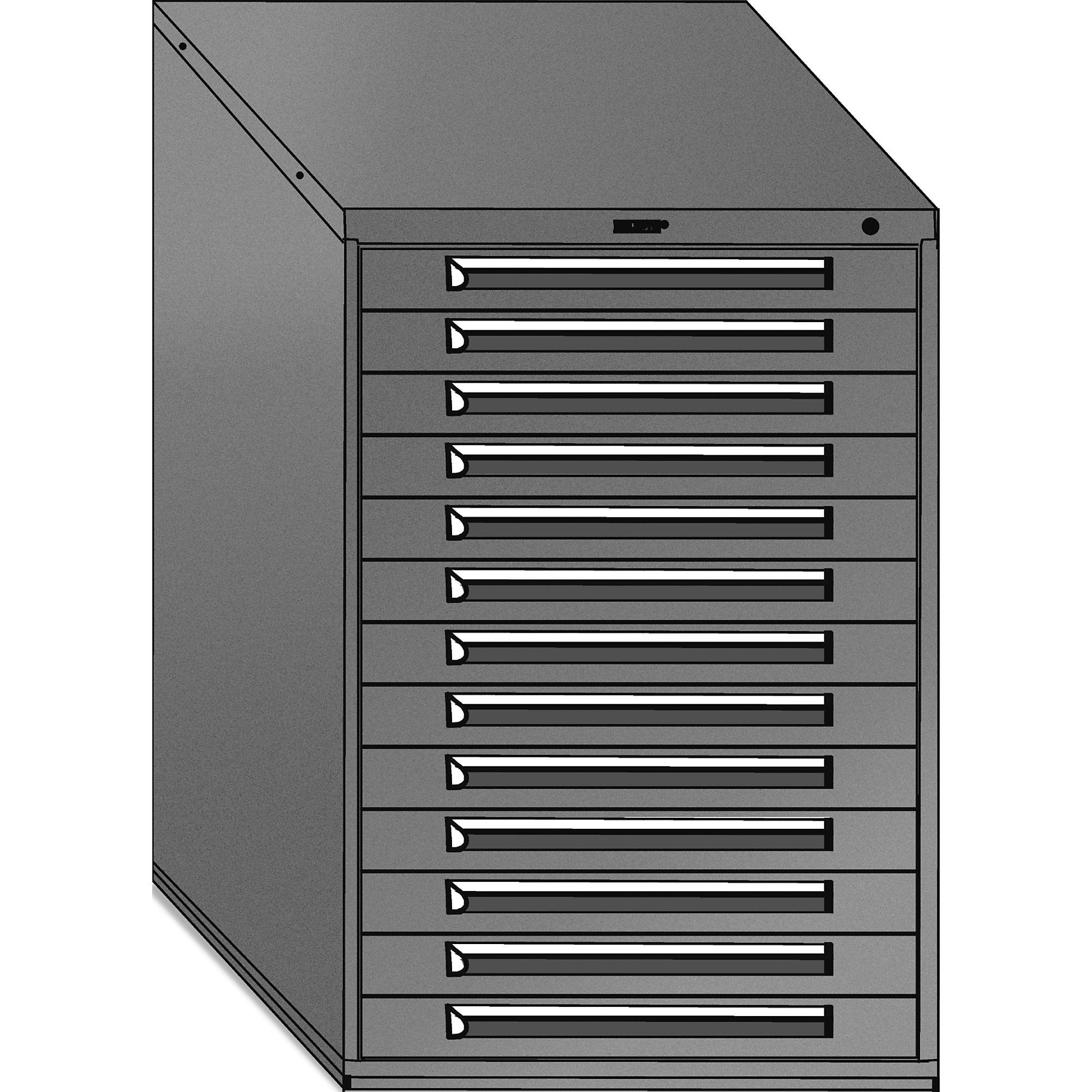 Equipto, Modular Drawer Unit w/Div 30W x 27 3/4D x 44H, Height 44 in, Width 30 in, Drawers - 13 total, all 3"h, Model# 4410G-RD; Color:  Textured Cherry Red