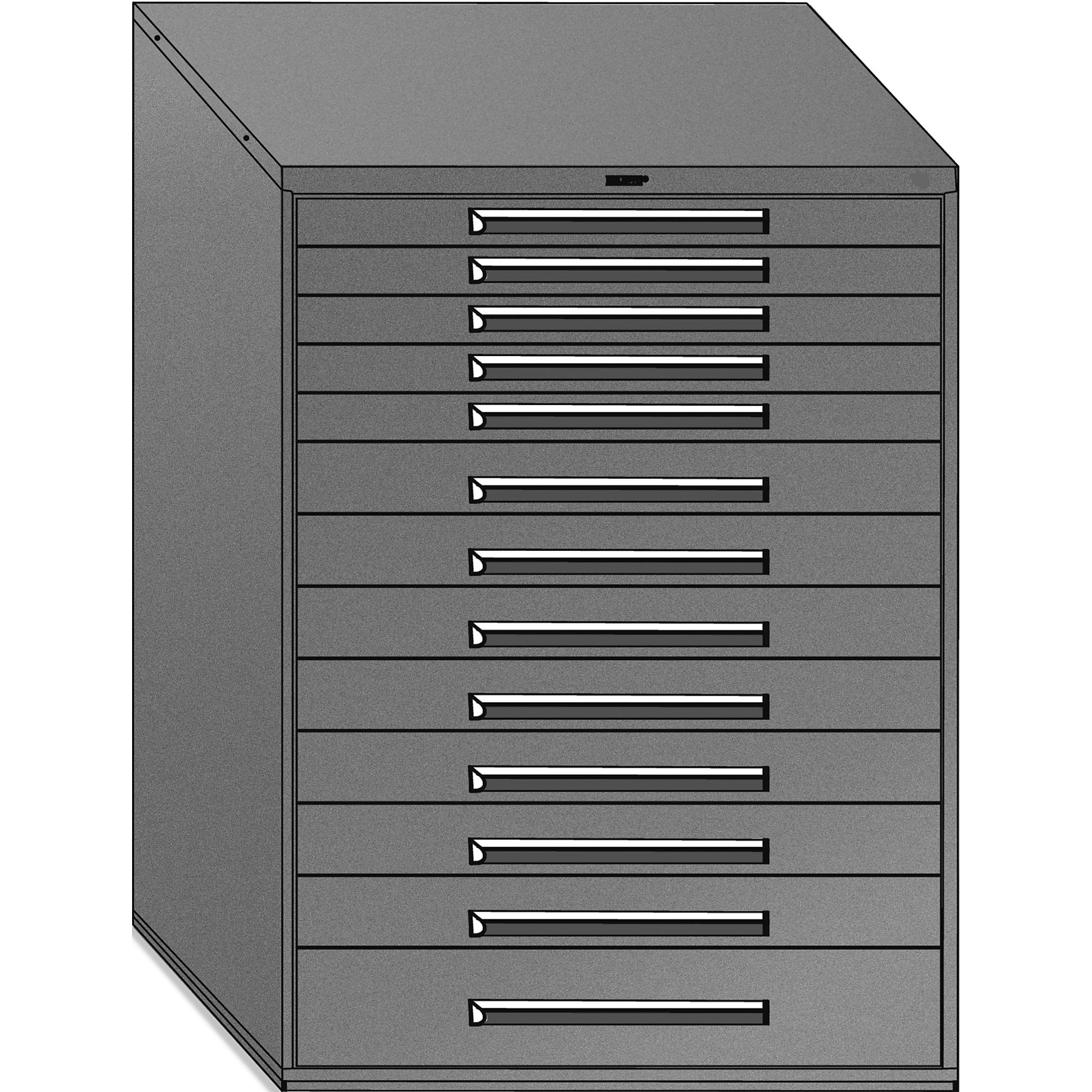 Equipto, 45in. wide Modular Drawer Cabinet- No Divider, Height 59 in, Width 45 in, Drawers 13 Total; 5 3"h, 7 4.5"h, 1 7.5"h Model # 4483-RD; Color: Textured Cherry Red