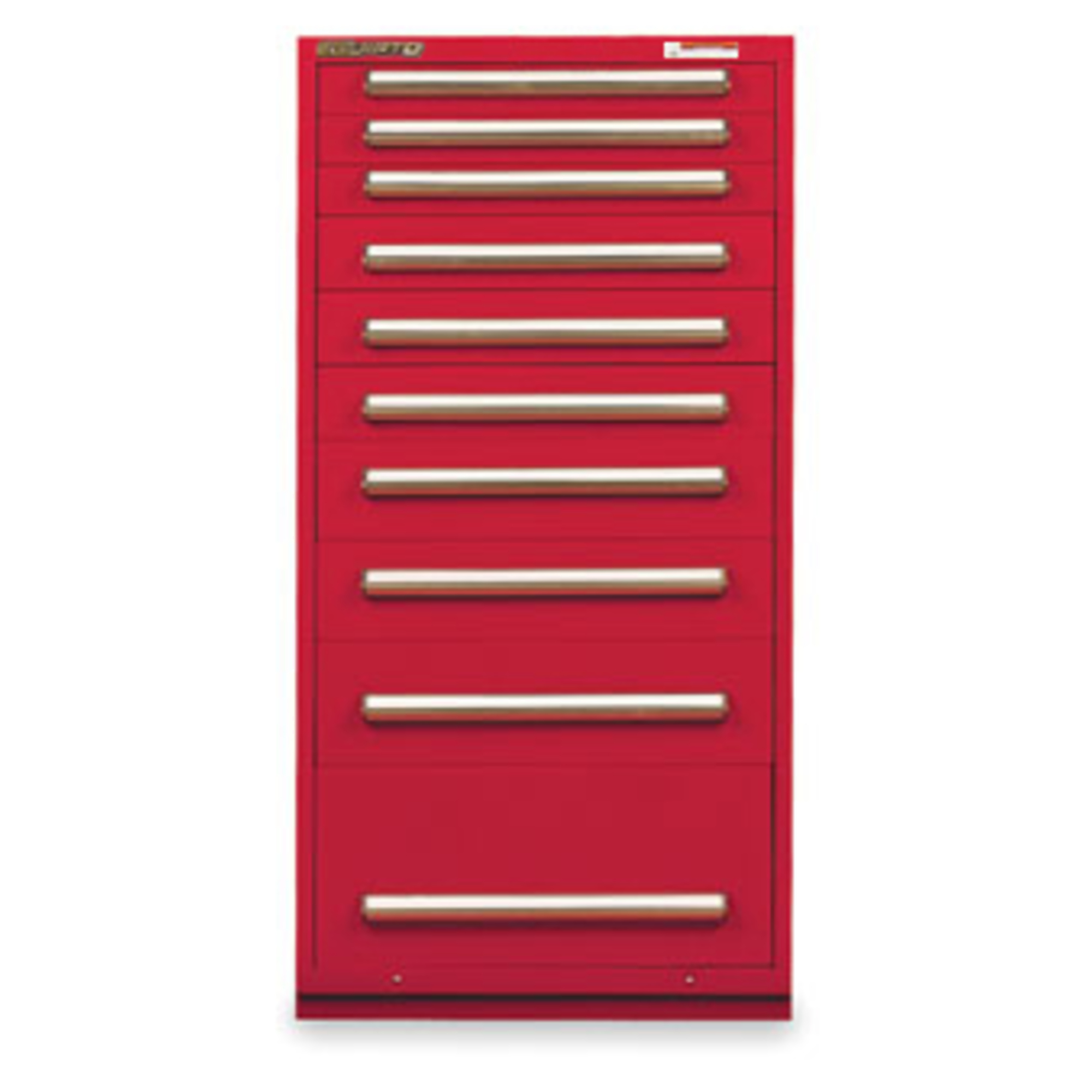 Equipto, 30in. wide Modular Drawer Cabinet- No Dividers, Height 59 in, Width 30 in, Drawers 10 total -3 3"h, 3 4.5"h, 2 6"h, 1 7.5"h, 1 12"h 5 3"h, 7 4.5"h, 1 7.5"h 1 12"h Model # 4424-RD; Color: Textu