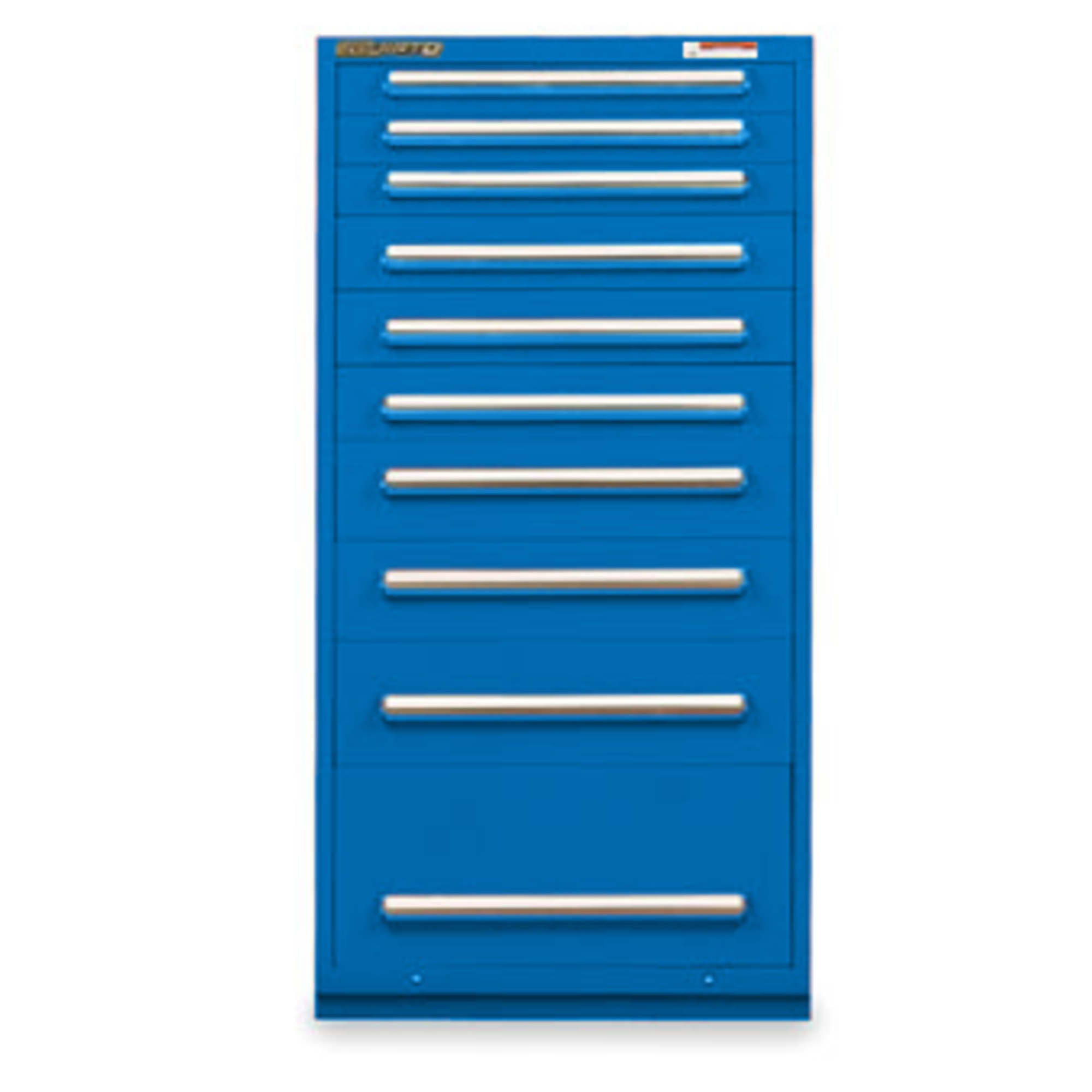Equipto, 30in. Modular Drawer Unit With Divider, Height 59 in, Width 30 in, Drawers 13 total -5 3"h, 7 4.5"h, 1 7.5"h Model # 4423H-BL; Color : Textured Royal Blue