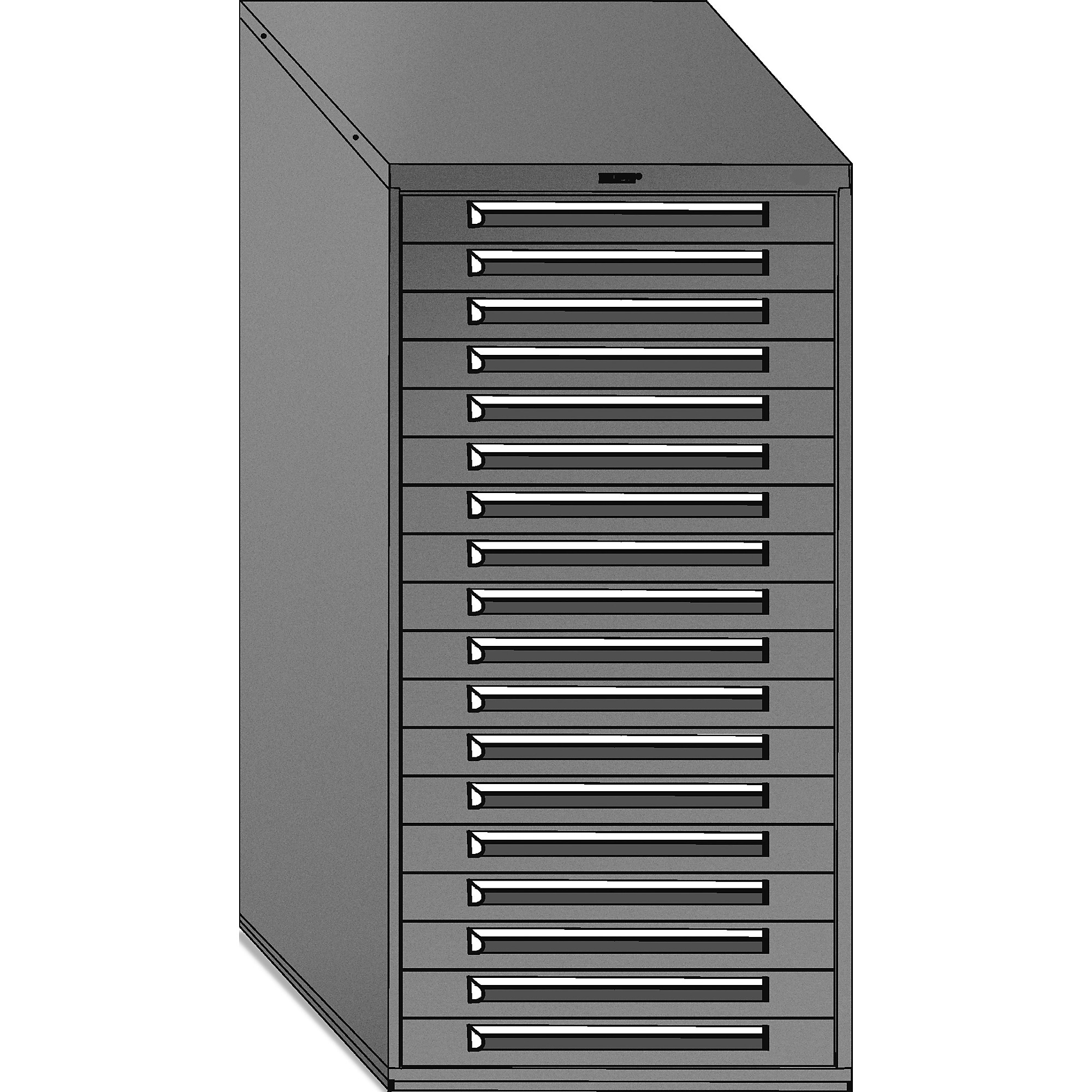 Equipto, 30in. wide Modular Drawer Cabinet- With Dividers, Height 59 in, Width 30 in, Drawers 18 total - 18 3"h Model # 4420-01-PY; Color: Textured Putty
