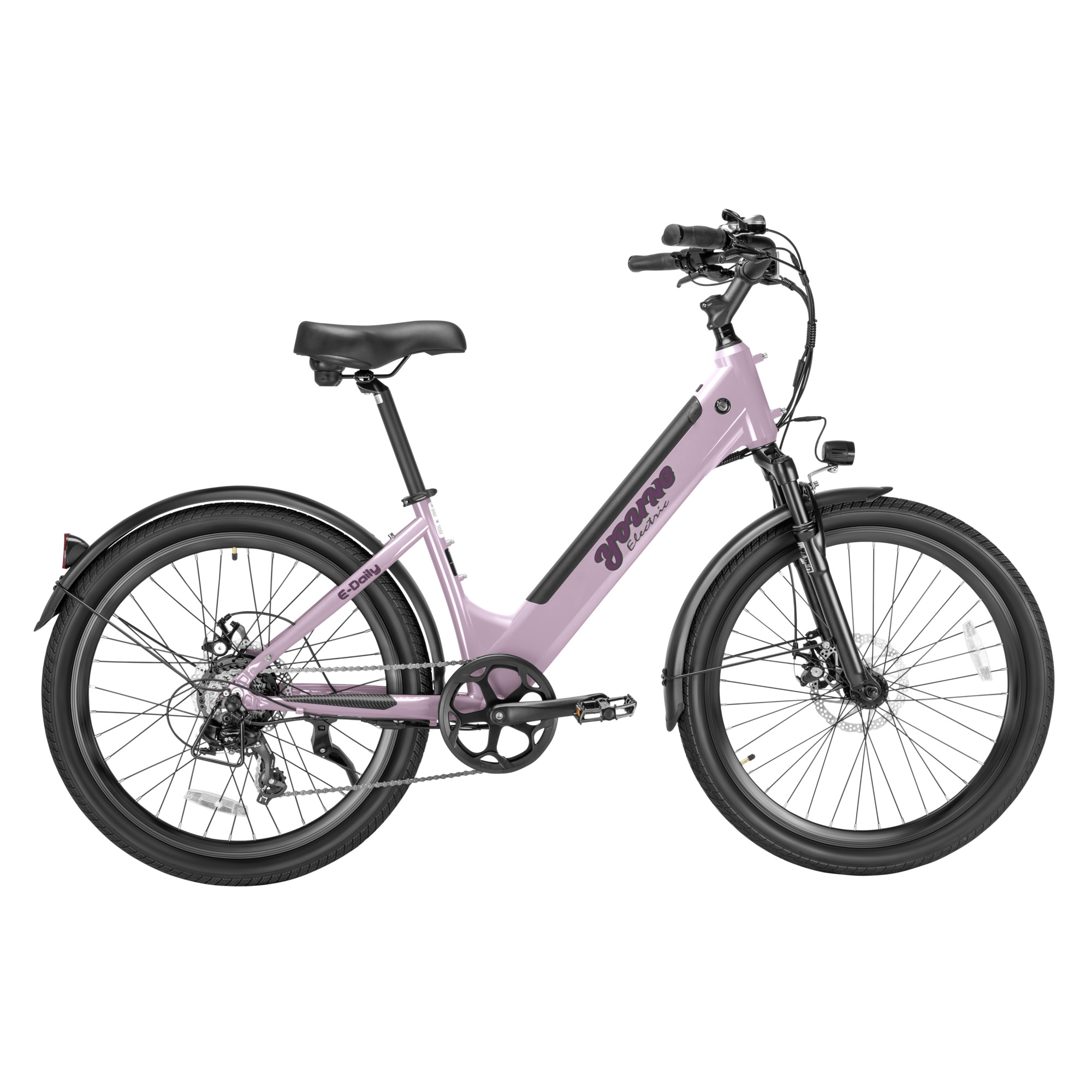 Young Electric E-Daily Step-Through Hybrid Electric Bike — 500W Motor, 480Wh Battery, 26in. x 2.2in. Tires, Model# 22802011PK