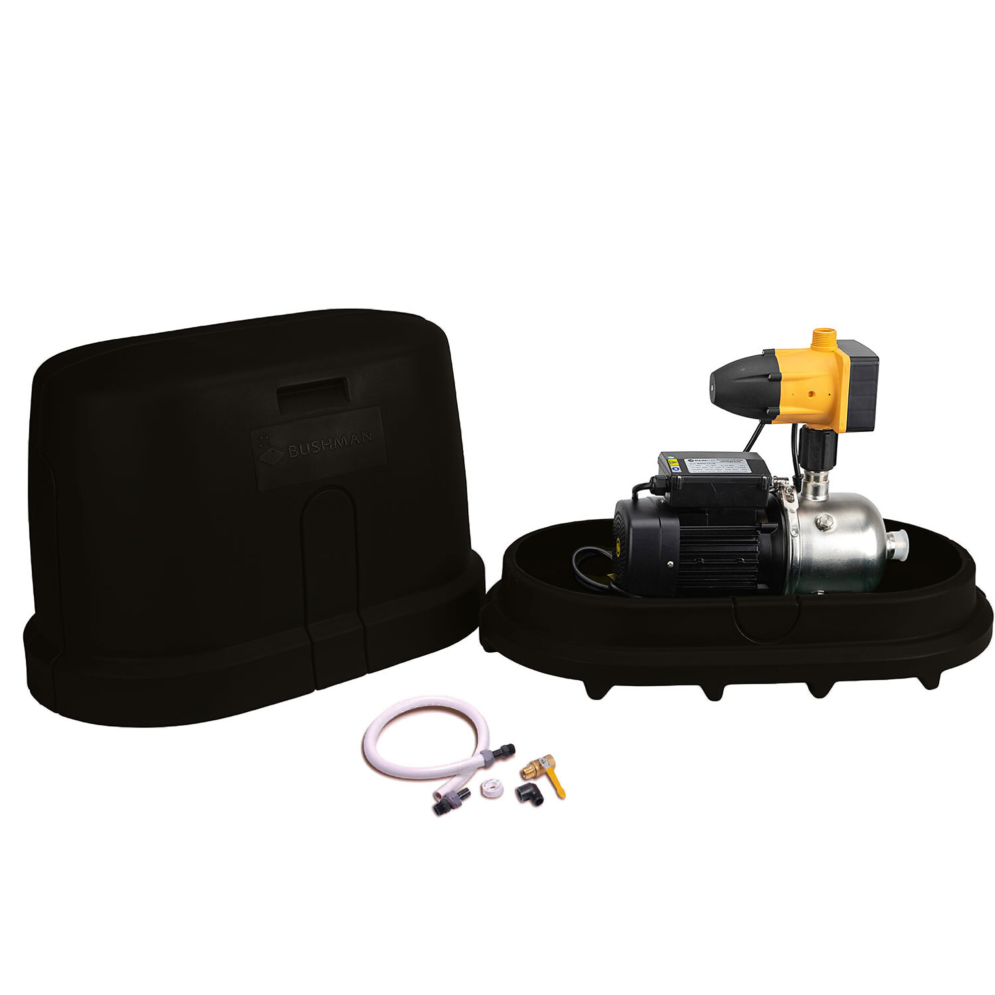 Bushman Rainwater Harvesting Pump Kit — 0.75 HP, 115V, 4-Stage Booster Pump, Black, Model# BPK1225C0P1A01