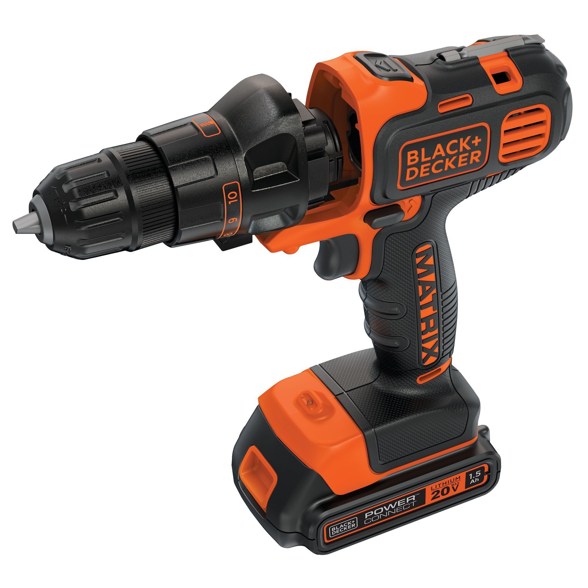 Black & Decker 20V MAX Matrix Cordless Drill/Driver — Compact, Lightweight, Model# BDCDMT120C