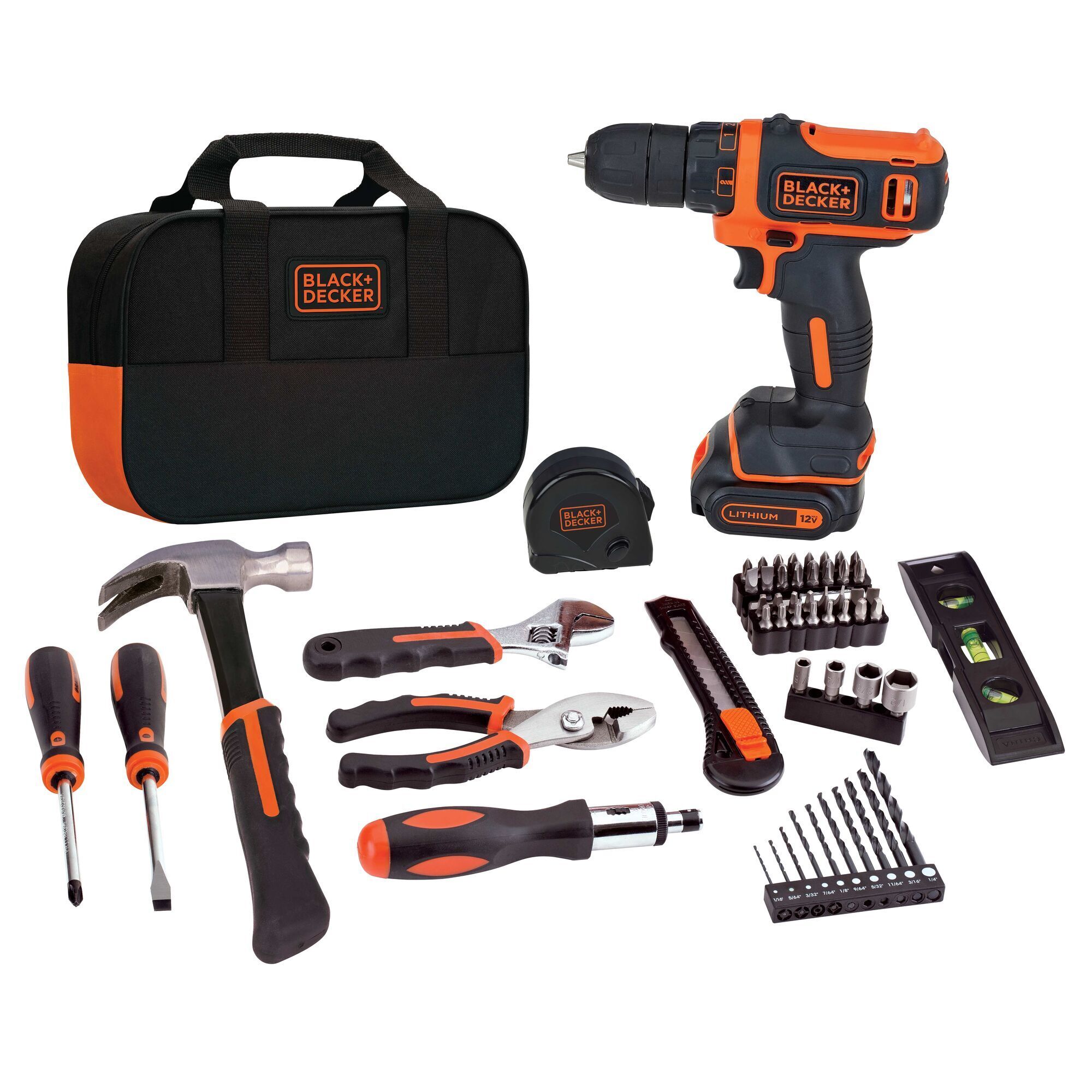 Black & Decker 12V MAX Cordless Drill/Driver — 59-Piece Project Kit, Model# BDCDD12PK