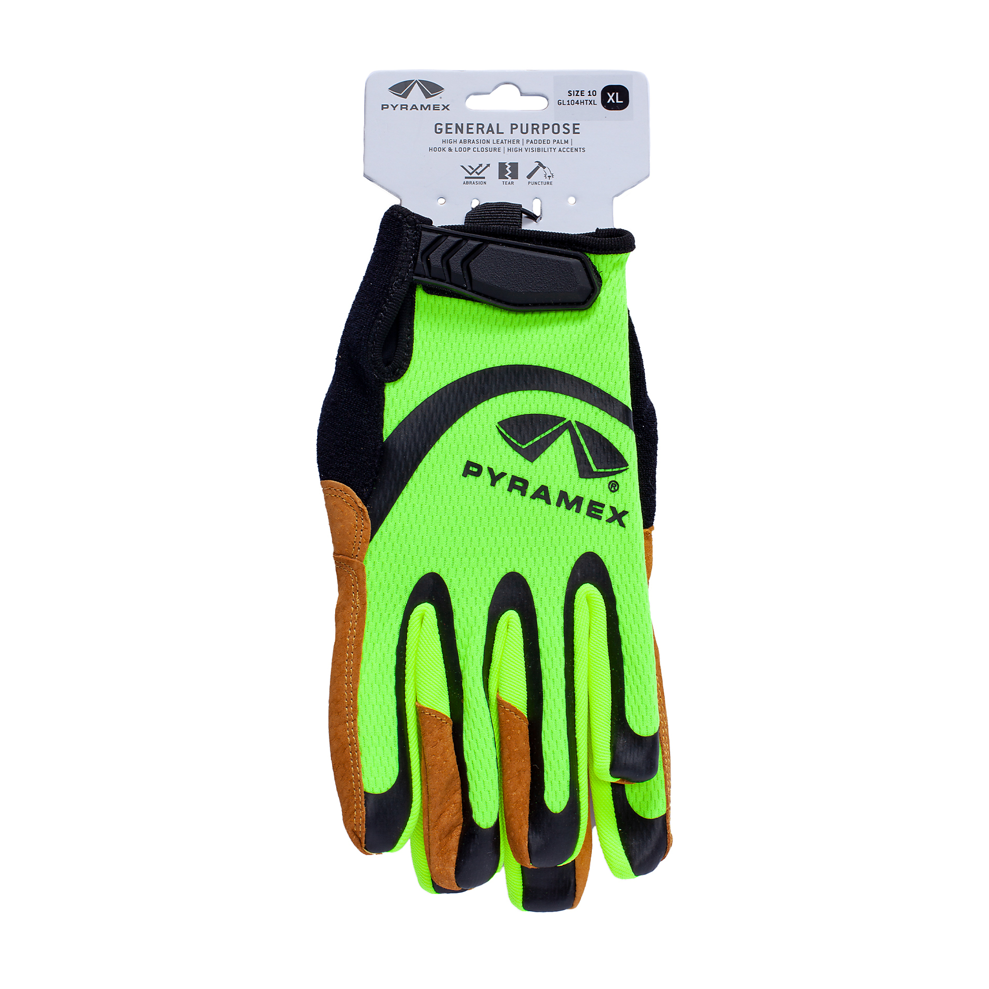 Pyramex Gloves - Leather Padded Palm - Hook & Loop - 3XL