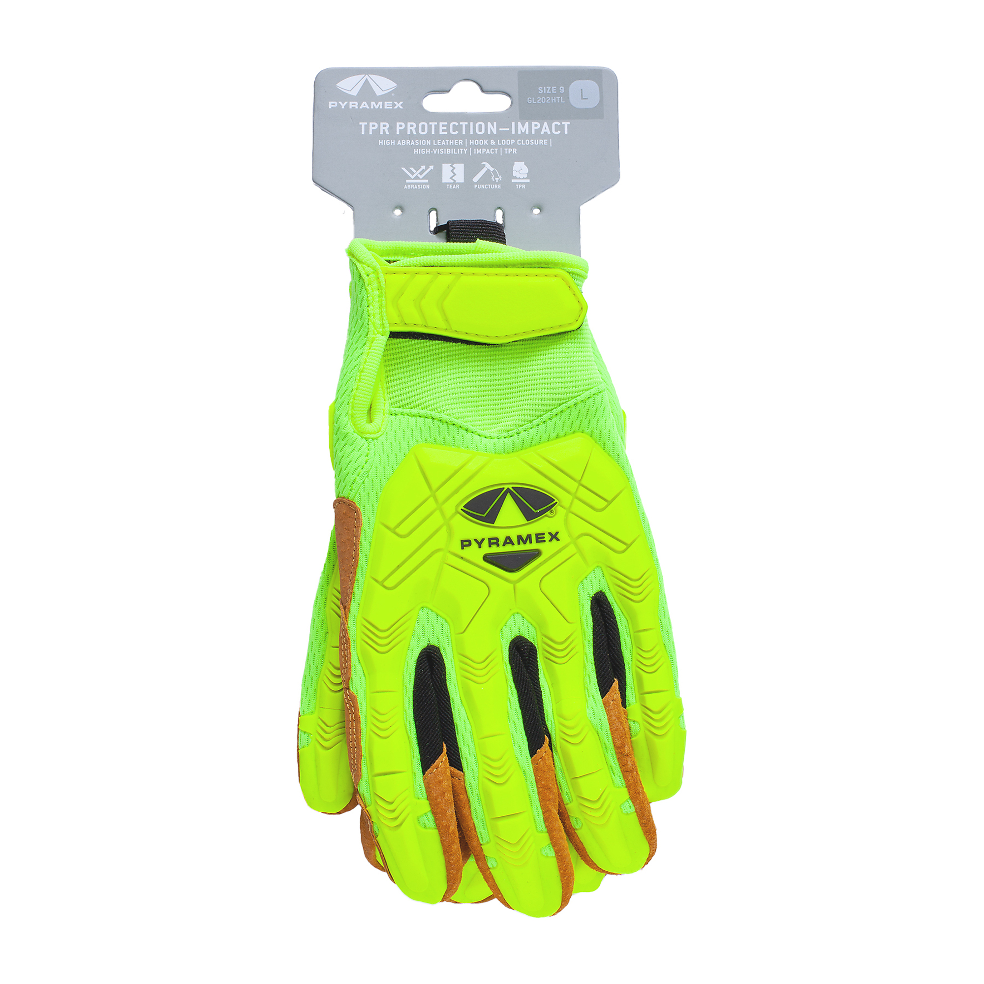 Pyramex Gloves TPR Leather Palm Hook&Loop X3