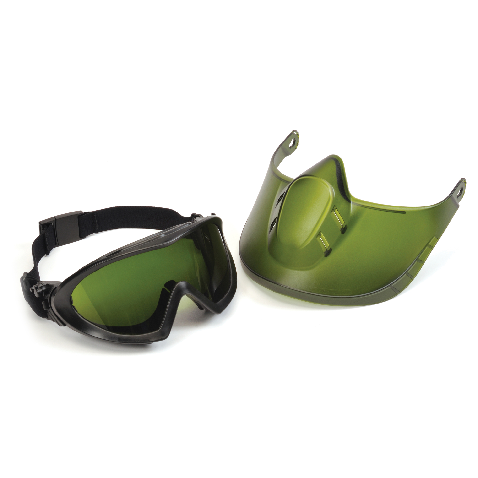 Pyramex Safety Capstone Goggles — Direct/Indirect, IR3 Lens, Green Tinted Faceshield, Model# GG504TSHIELDIR3