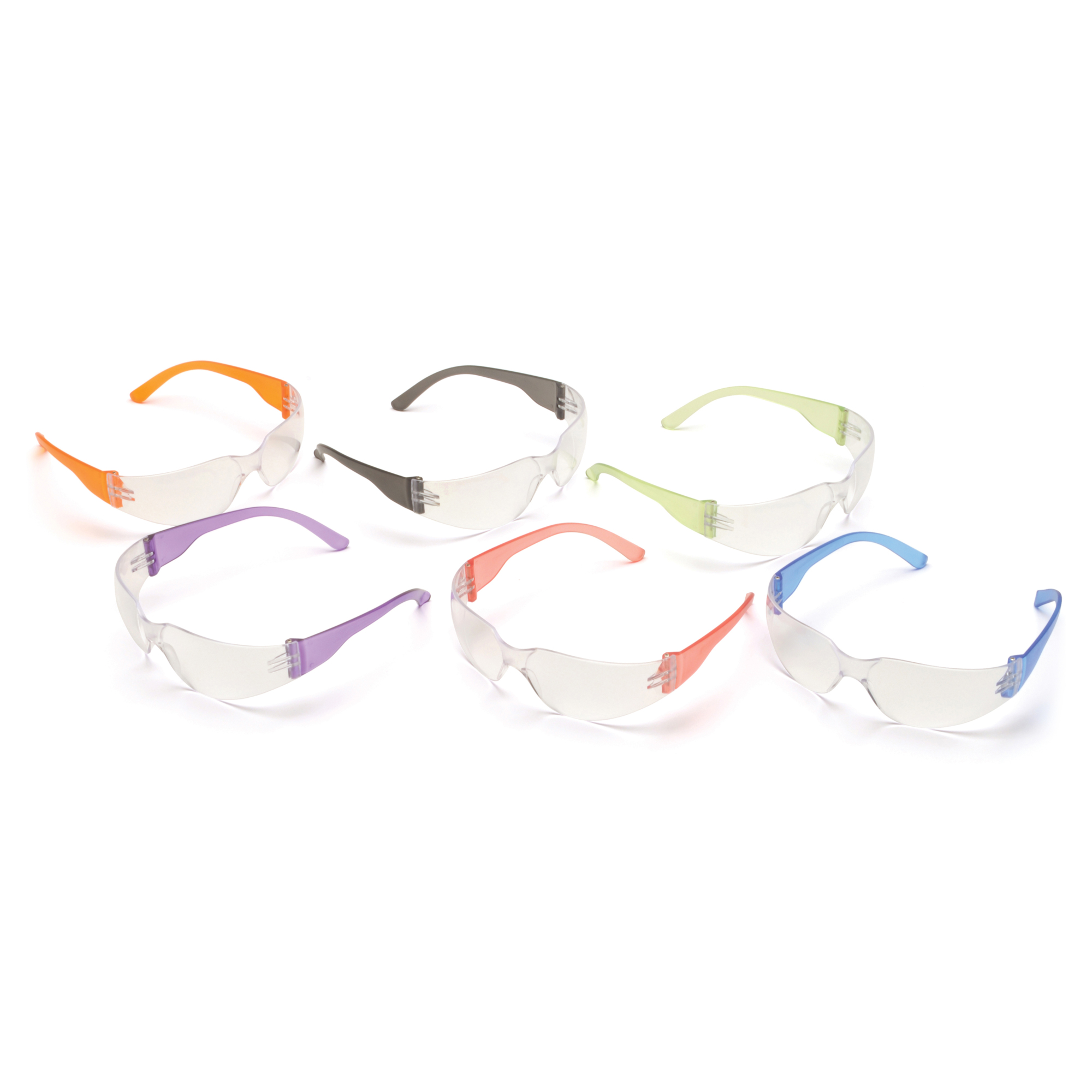 Pyramex Safety Mini Intruder Safety Glasses — Multi-Color Frames, Clear Hardcoated Lens, Model# S4110SNMP