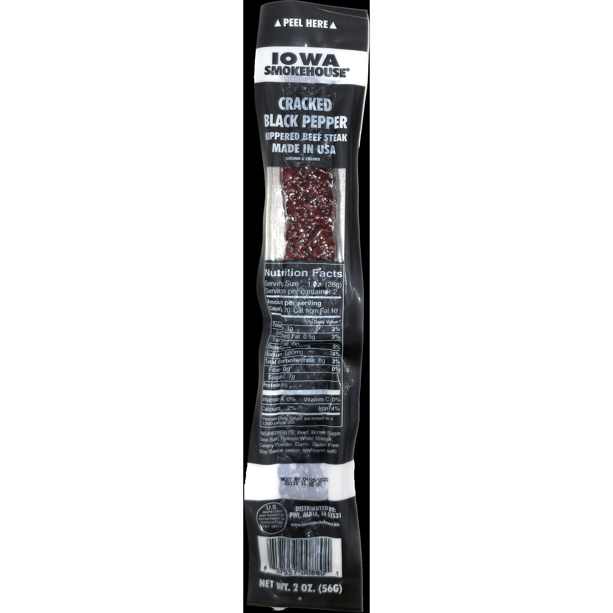 Iowa Smokehouse 2 oz Kippered Beef Steak Cracked Black Pepper